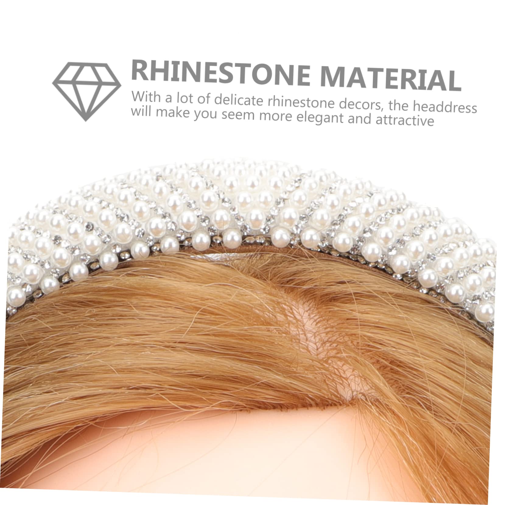 minkissy 4pezzi Fascia Per Barocca Strass e Perle Cerchietto Elegante Per Donne Design Chic Per Matrimoni e Feste Accessorio Vintage Per Occasioni Speciali