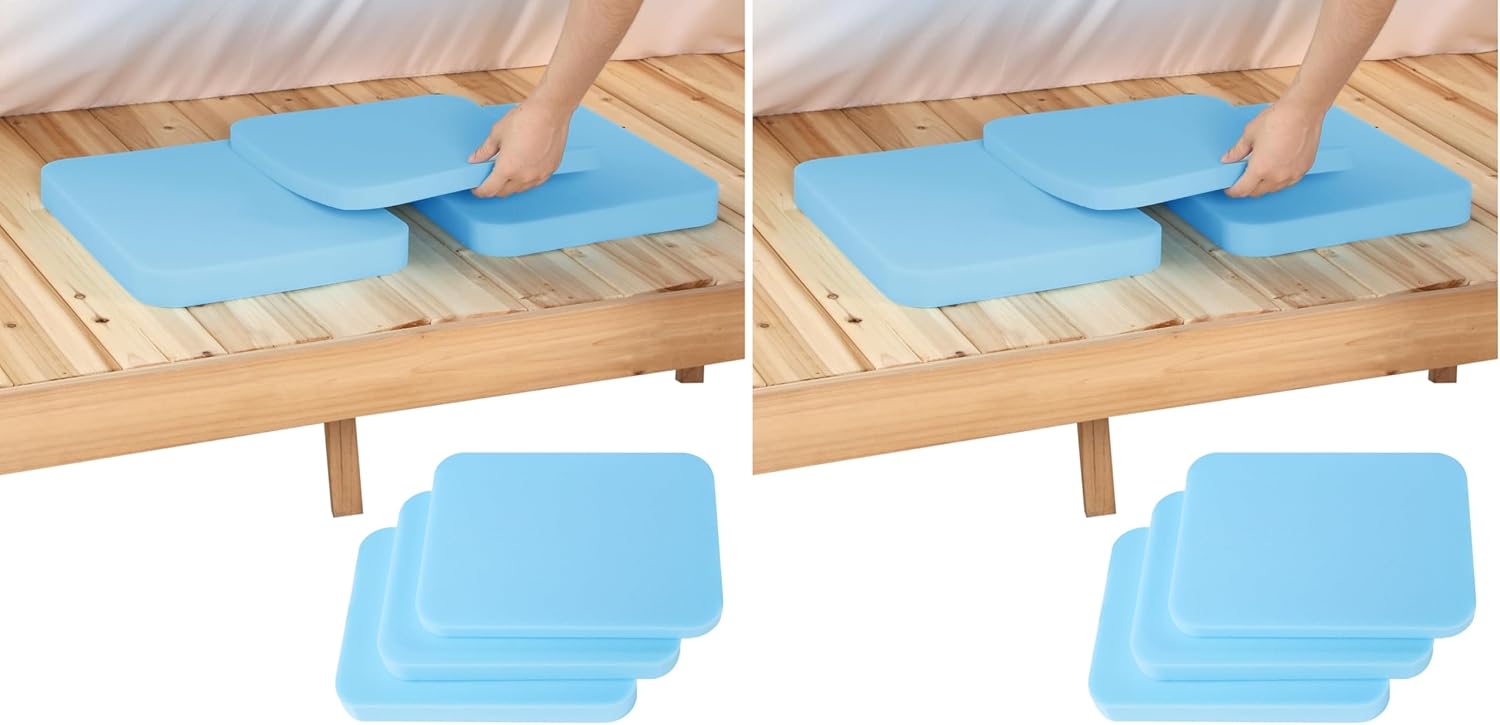 HOMBYS Under Mattress Support - 3 High Density Foam Pieces to Fix Mattress Sagging, Can Be Layered to Repair Sagging (Pack of 2)