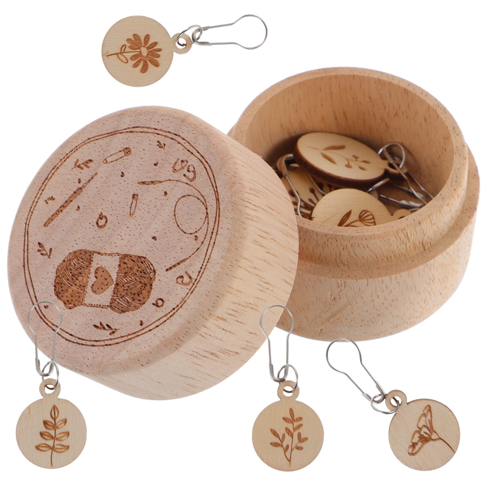 SEWACC 4juegos Marcadores De Punto Madera Para Crochet De Caja Accesorios De Costura Para Tejer y Bordar Para Errores y Seguimiento De Proyectos