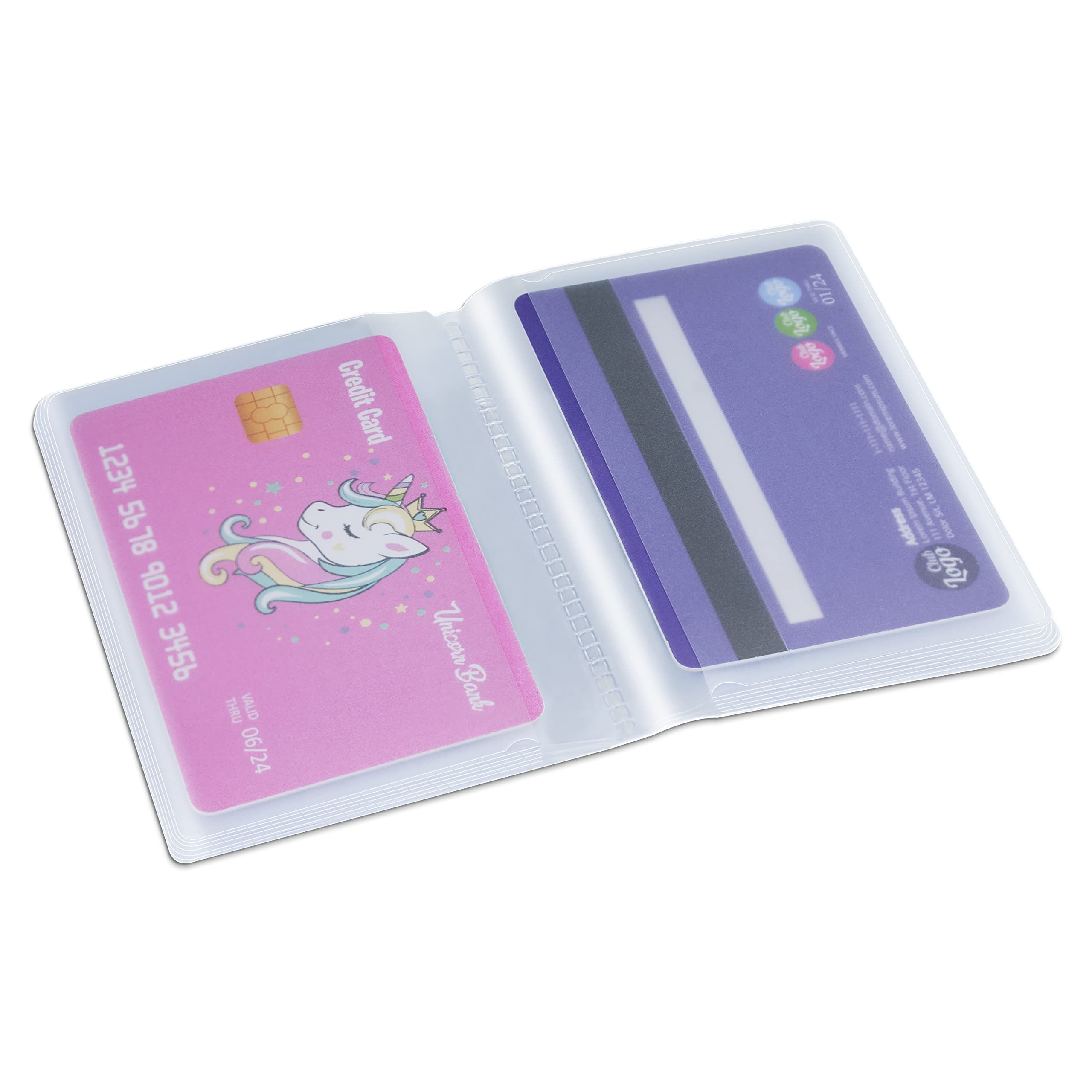 Portadocumenti a libro carta 20 scomparti trasparenti per carte di credito e identità