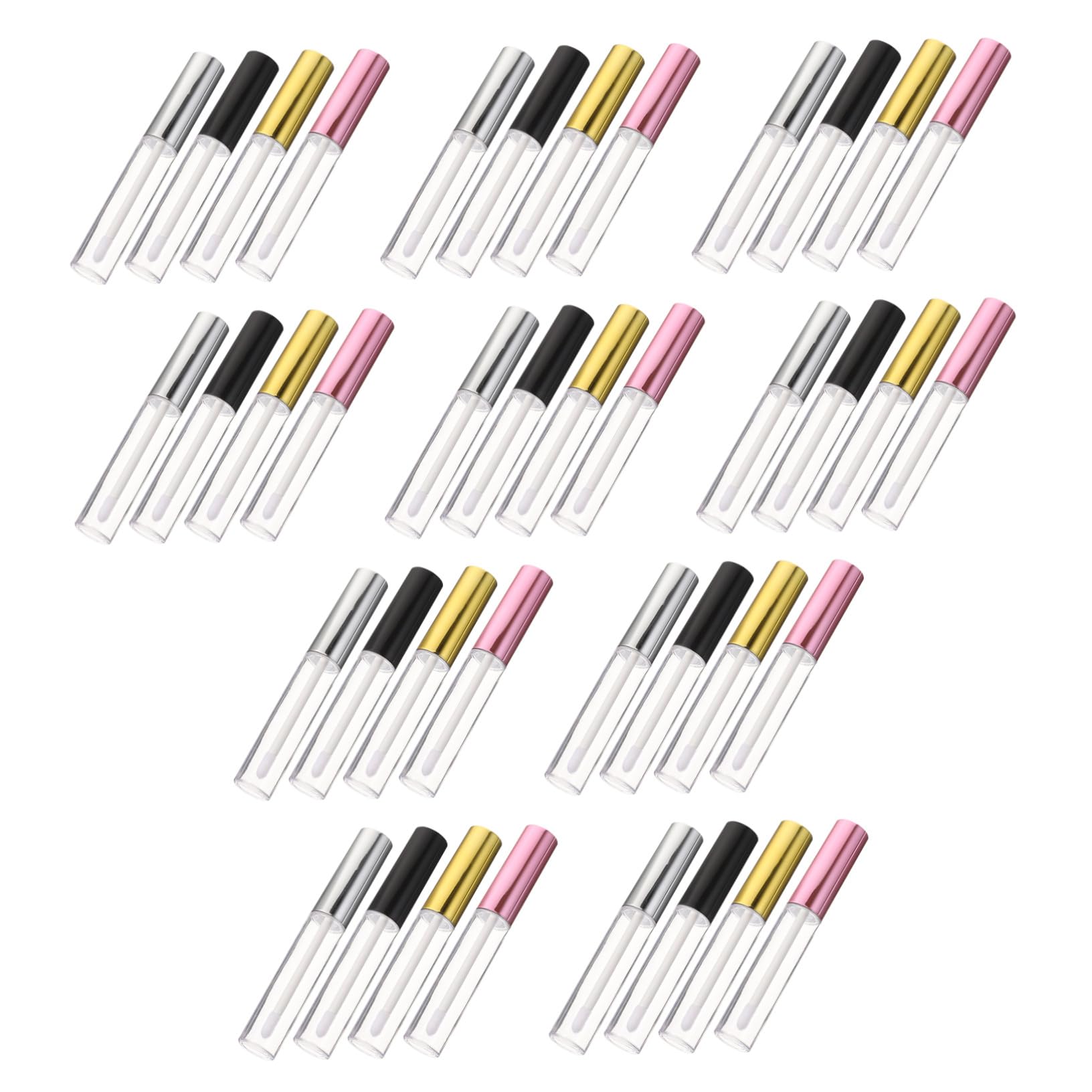 ERINGOGO Leere Lipgloss Tuben Einzigartige Form 40 Stück aus ABS 10ml Wiederverwendbar mit Auslaufsicherem Design für Selbstgemachte Kosmetik Tragbar in Tasche oder Handtasche