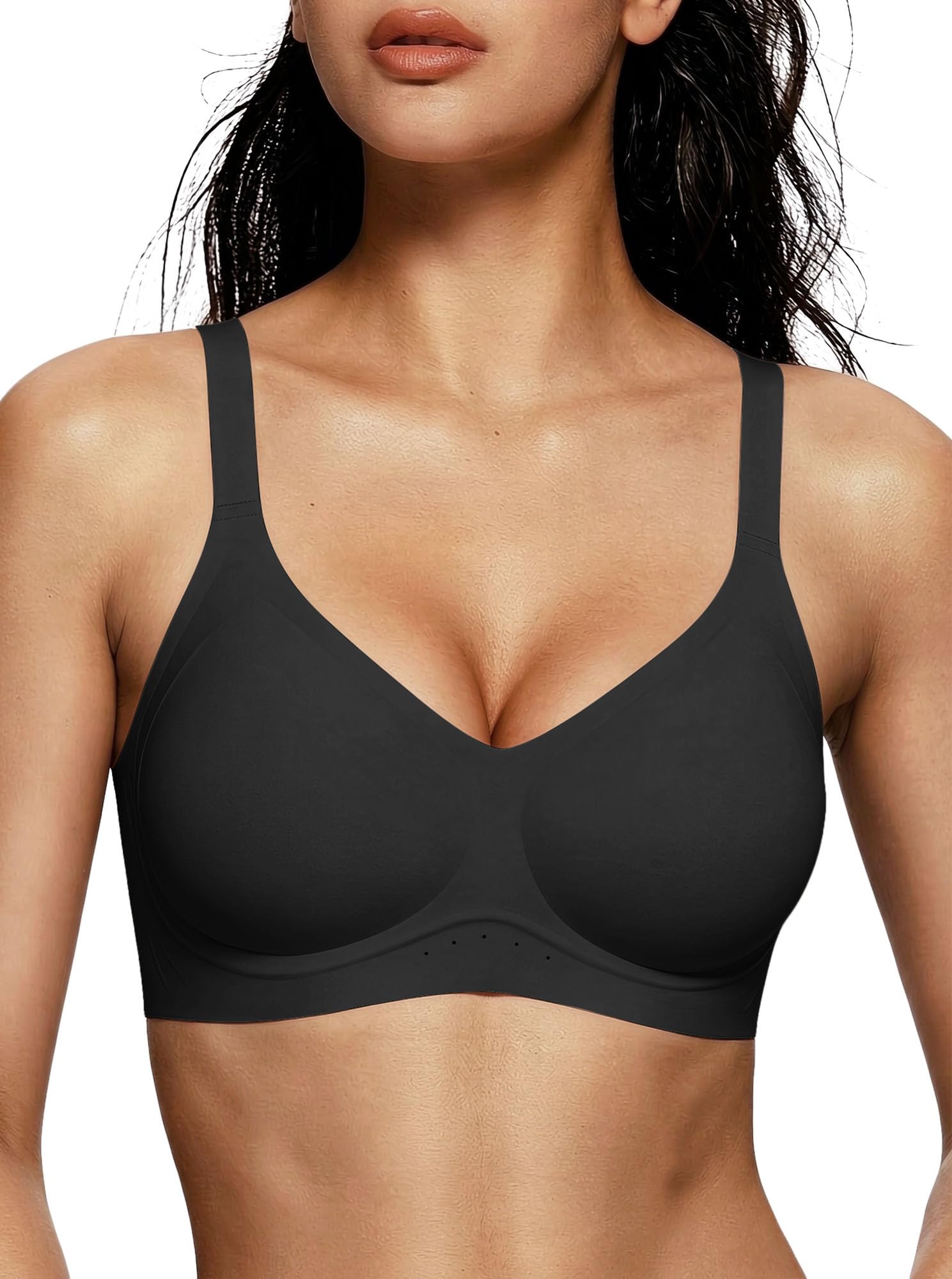 As Fairy Damen BH ohne Bügel Bequemer Nahtloser BH für Alltag und T-Shirt | Jelly Bra, Bügelloser & Seamless, Sanfter Halt, Lift & Form, Lüftungslöcher, Multiway-Träger, Gepolstert, mit Verlängerung