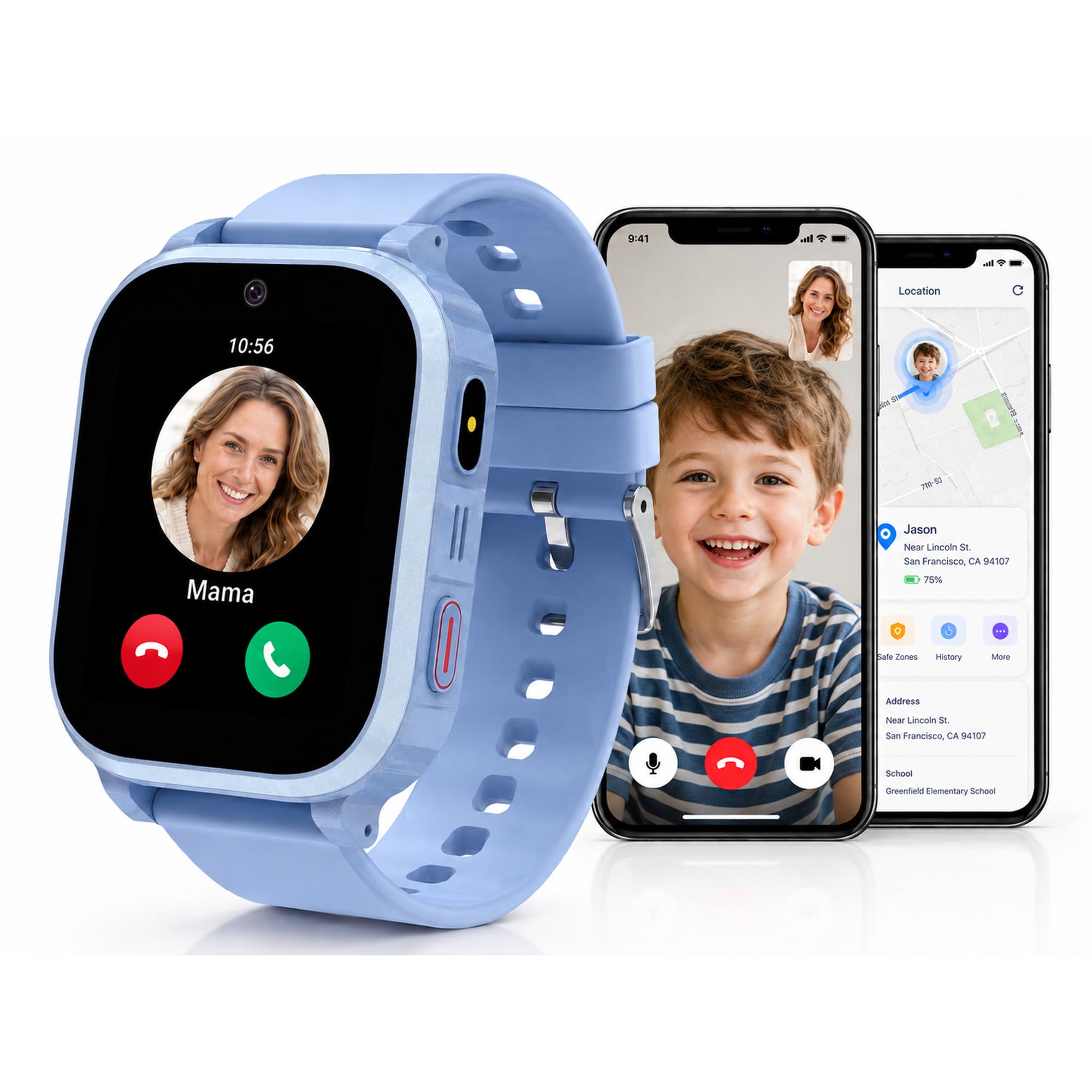 Montre Connectée Enfant 4G/GPS/WiFi/Appel Téléphone/Vidéo