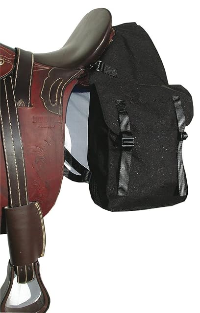 Reitsport Amesbichler Alforja para Caballos, Doble Bolsa de Transporte, Color Negro 013/04D