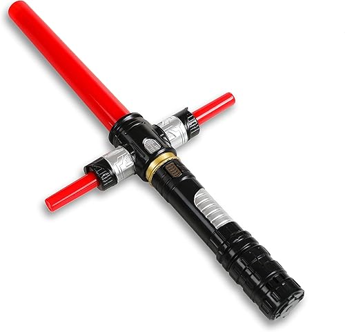 Miniatura 3 de MewduMewdu Juguete de sable iluminado con luces electrónicas y efecto de sonido para niños y adultos, LED rojo retráctil Force FX Sable Sword Toy