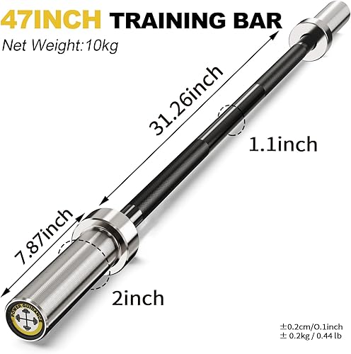 Miniatura 8 de POWER GUIDANCE Chrome Olympic Barbell Bar, 2 Inch Weight Bar for lifting, Hip Thrusts,Universal Strength Training Bars 4ft5ft6ft
