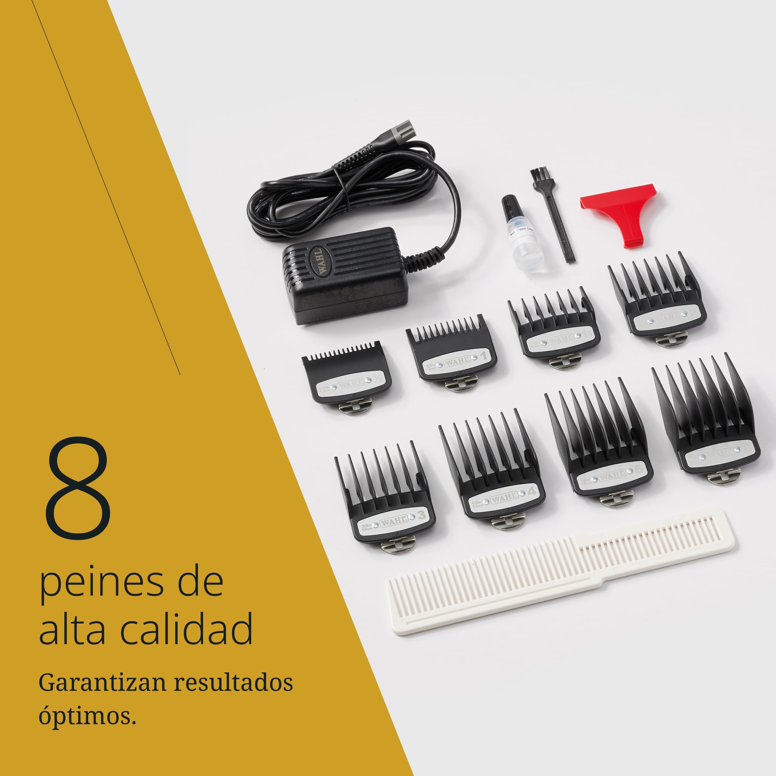 Wahl Cordless Legend, Cortapelos Inalámbrico para Degradados | Cortapelos Inalámbrico, Motor de Alto Rendimiento, 8 Peines, hasta 100 Minutos de Autonomía, para Degradados y Pelo Grueso