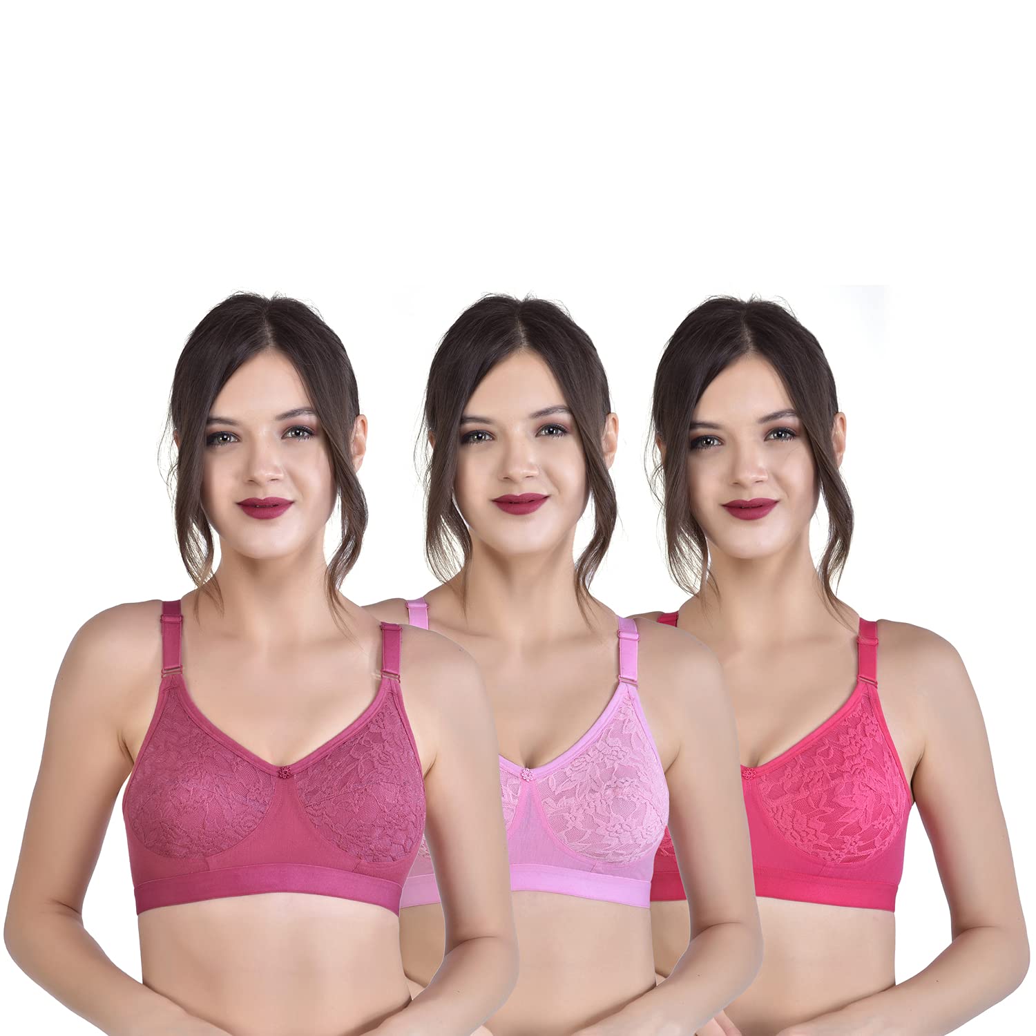 Alishan Women's net Stylish to wear Floral Printed Minimizer Bra