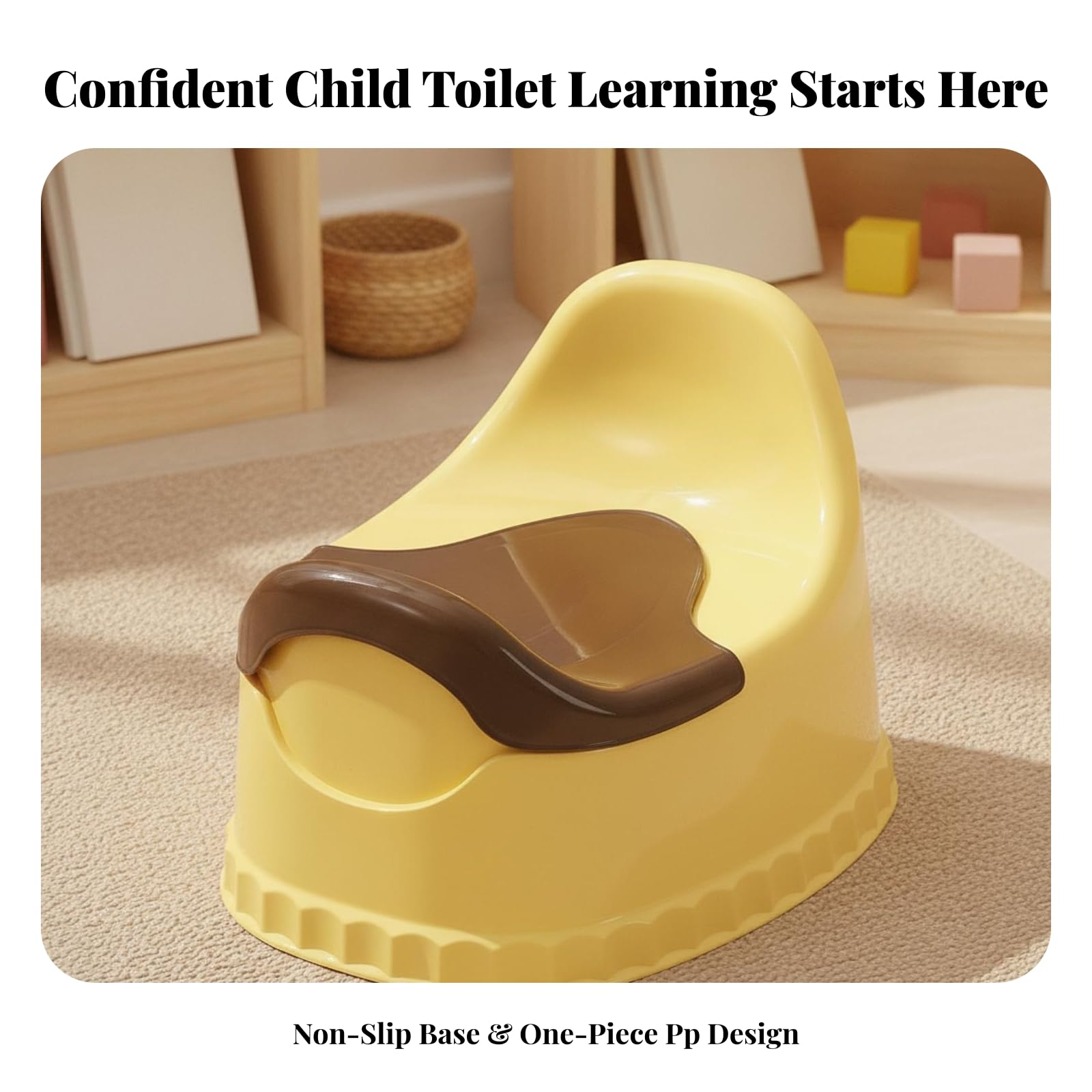 Vasino con Paraspruzzi Pratico Sanitari | Plastica PP senza Installazione, Toilette Mobile per Bambini, Impermeabile, Vasino da Notte, Casa, Neonati, Giallo