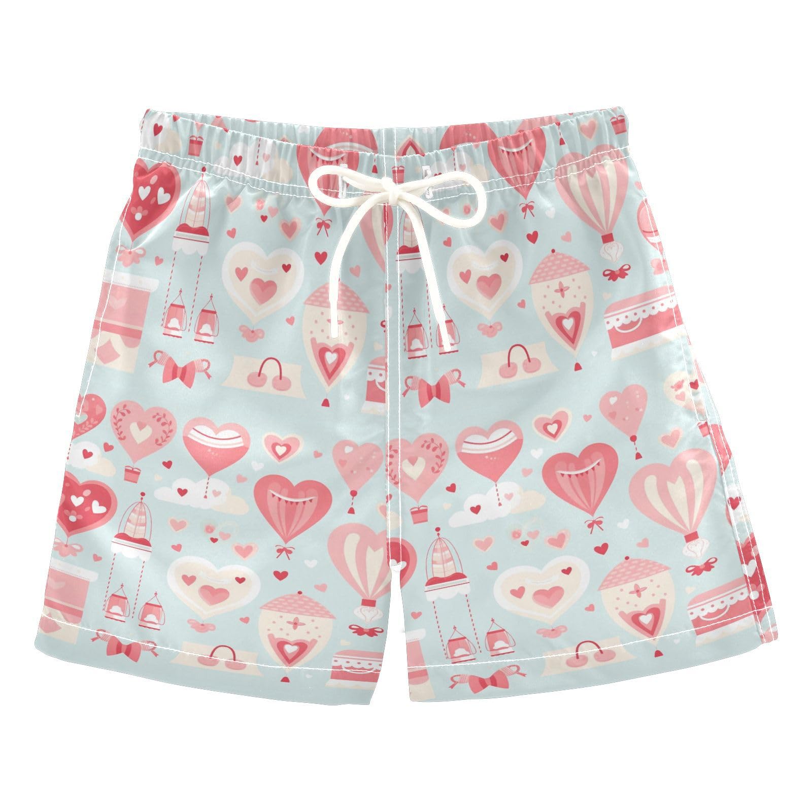 senya Heart with Balloon Boys Swim Trunks Toddler Shorts Swimwear Boardshorts Multicoloured