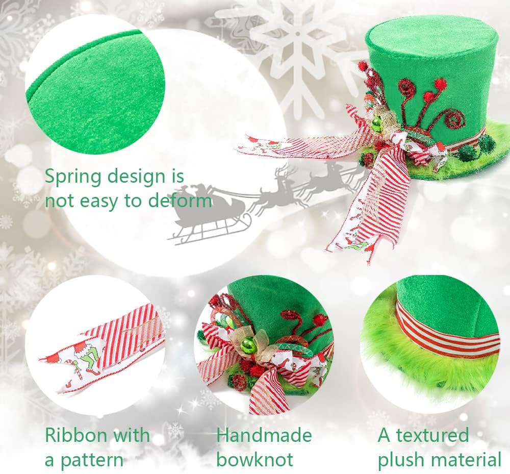 Grinch Christmas Tree Topper - Hand Made Tree Decoration, Grinch Tree Topper - Image 6