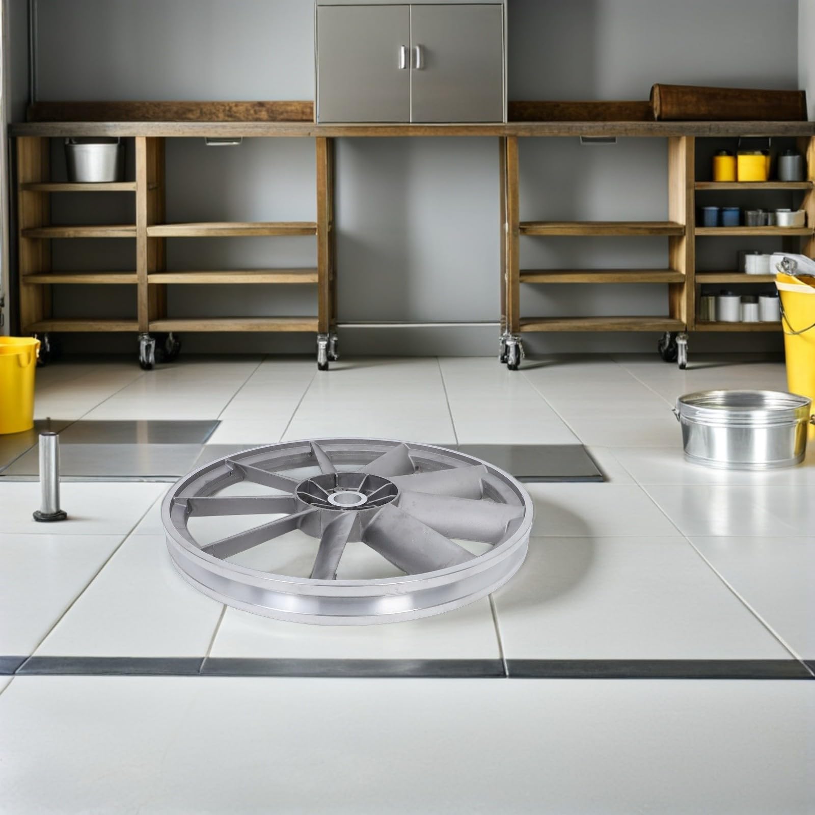 Puleggia della Pompa Aria in Alluminio per Compressore, Ruota Cinghia Resistente Design per Riduzione Rumore, Facile Manutenzione e Installazione