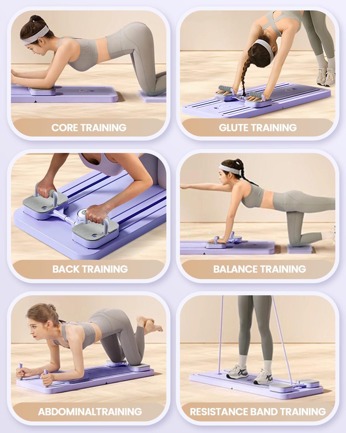 Pilates Board, Multi-Functional Ab Roller Board with Timer, Non-Slip Ab Machine with Slideway & Elbow Support, Easy to Store Ab Roller Board for Fitness Enthusiasts & Novices, Men, Women