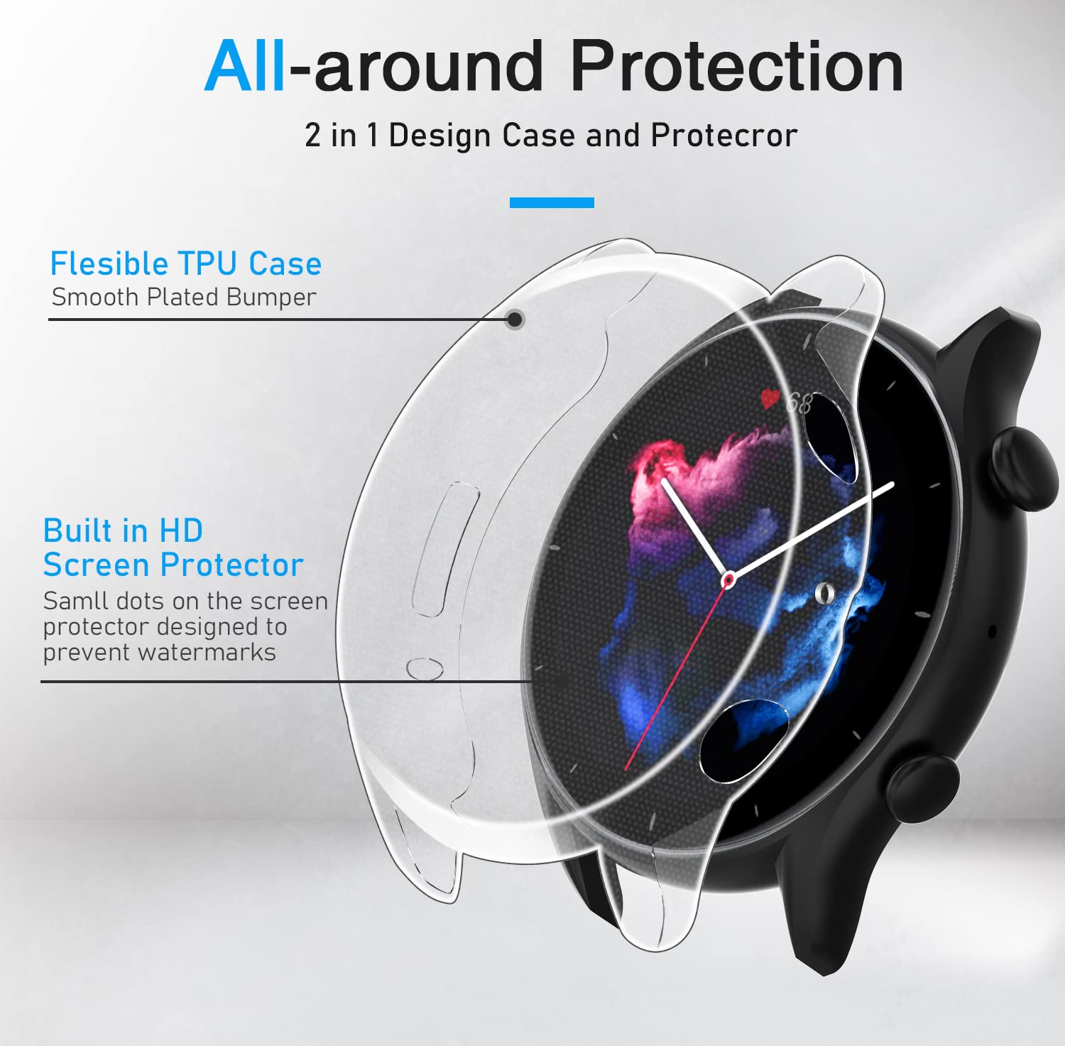 Carplay Audi A4 B9 2 Pellicole In Vetro Temprato 3D Per Amazfit GTS 4 Mini - Schermo Curvo, Resistente 9H Protezione Vetro 3D Full Cover Per Amazfit GTS 4 Mini - Foto 5