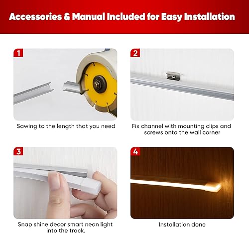 Miniatura 4 de Soporte de montaje de riel de aluminio de 3.3 pies1 M, para tiras de luces LED de neón de silicona de 0.236x0.472 in, paquete de 5