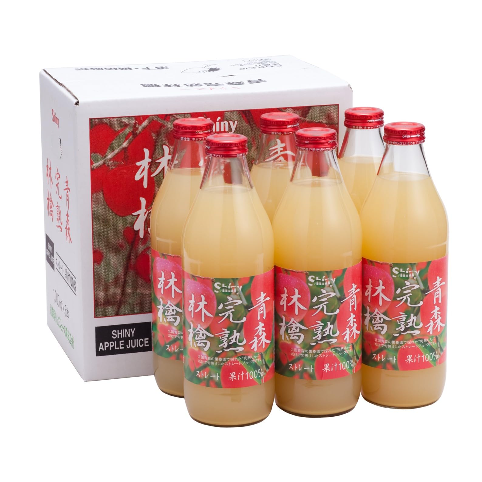 Amazon.co.jp: シャイニー 青森完熟林檎 1000ml×6本 : 食品・飲料・お酒