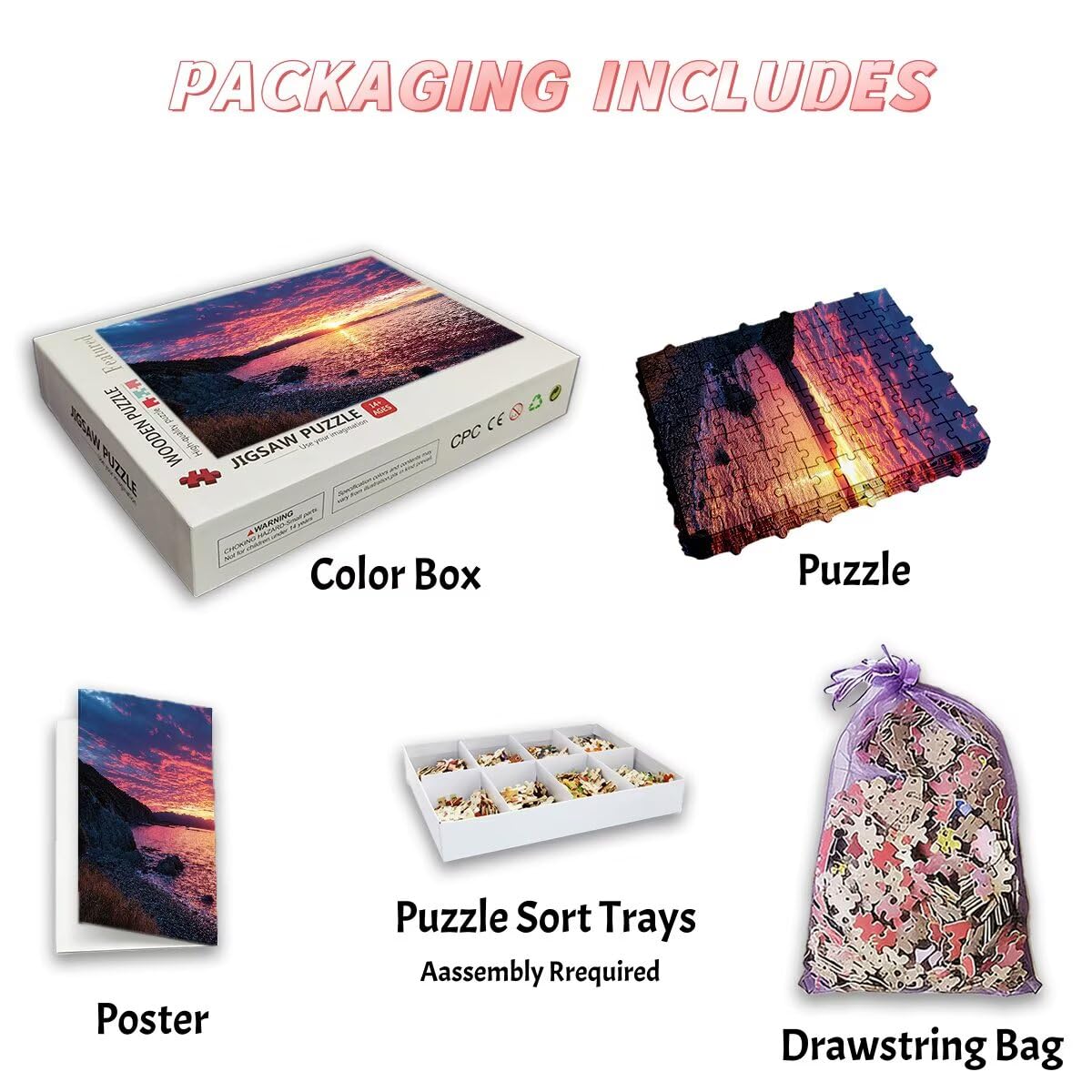 Puzzle 1500 Pezzi Paesaggi, Puzzle Tramonto per Adulti, Puzzles in Legno Intrattenimento Creativo, Divertimento, Puzzles Educativi Classici con Confezione di Alta Qualità Idea Regalo Donna Decor -3126