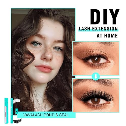 Miniatura 6 de VAVALASH Pegamento de pestañas impermeable 2 en 1 de larga duración para extensiones de pestañas, adhesivo impermeable y sellador, pegamento para