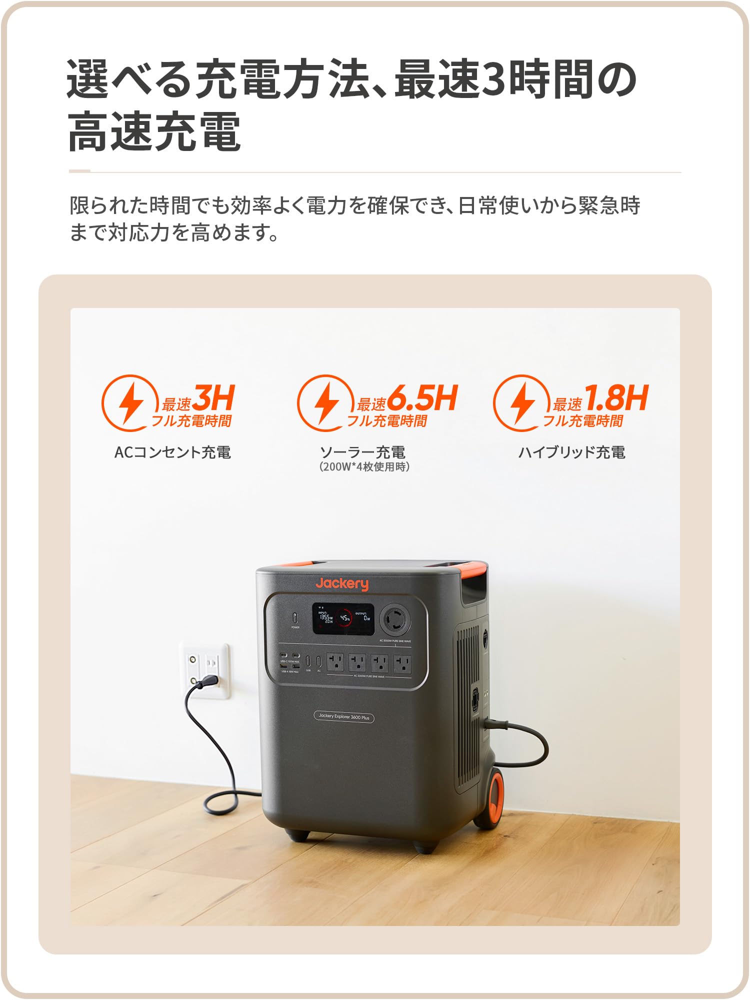 Amazon.co.jp: Jackery (ジャクリ) ポータブル電源 3600Plus 3584Wh