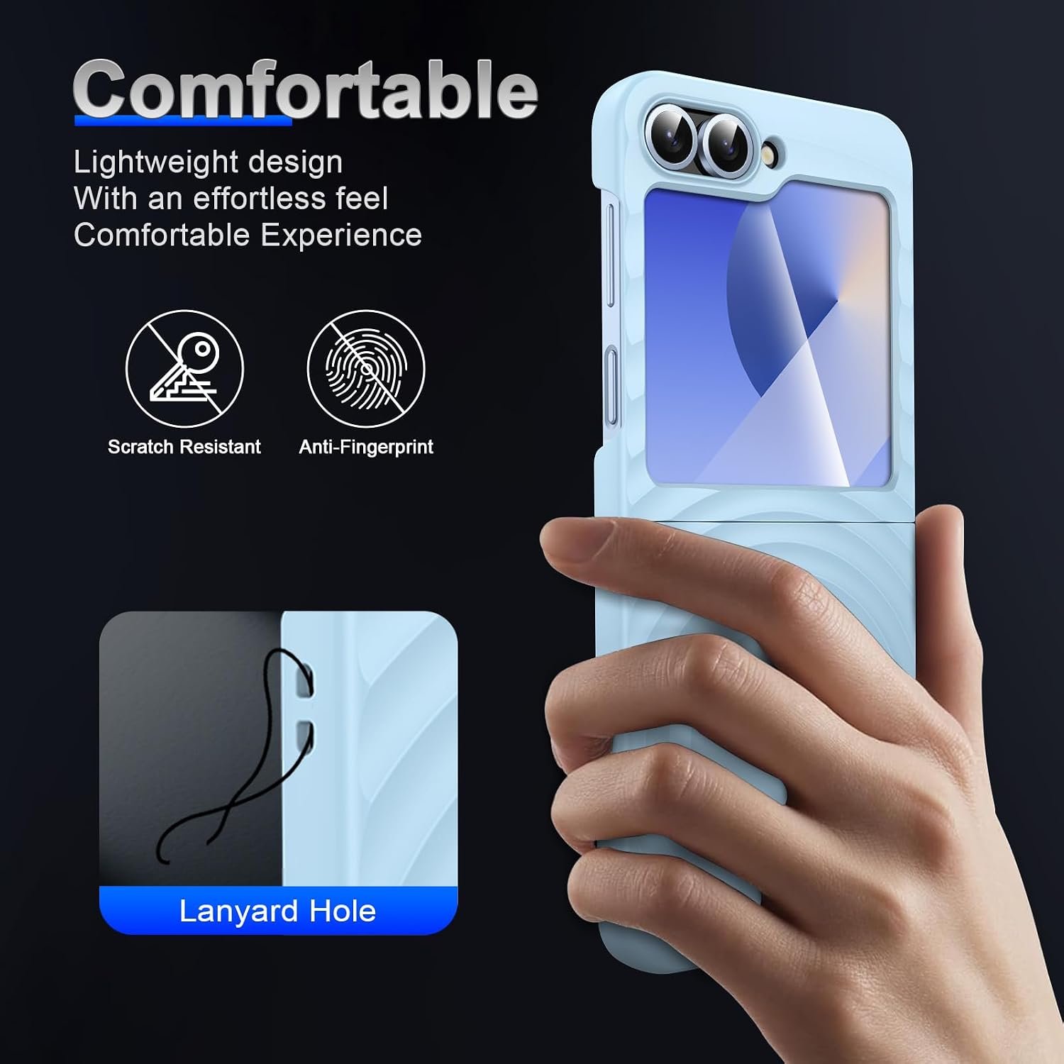 Magnetic for Galaxy Z Flip6/Flip7 FE Case,Lightweight,Slim Fit Drop Protection Rugged Shockproof Cover for Samsung Galaxy Z Flip 6/5/7 FE, Hard PC Shockproof Protective Phone Blue 29-Flip 6-07