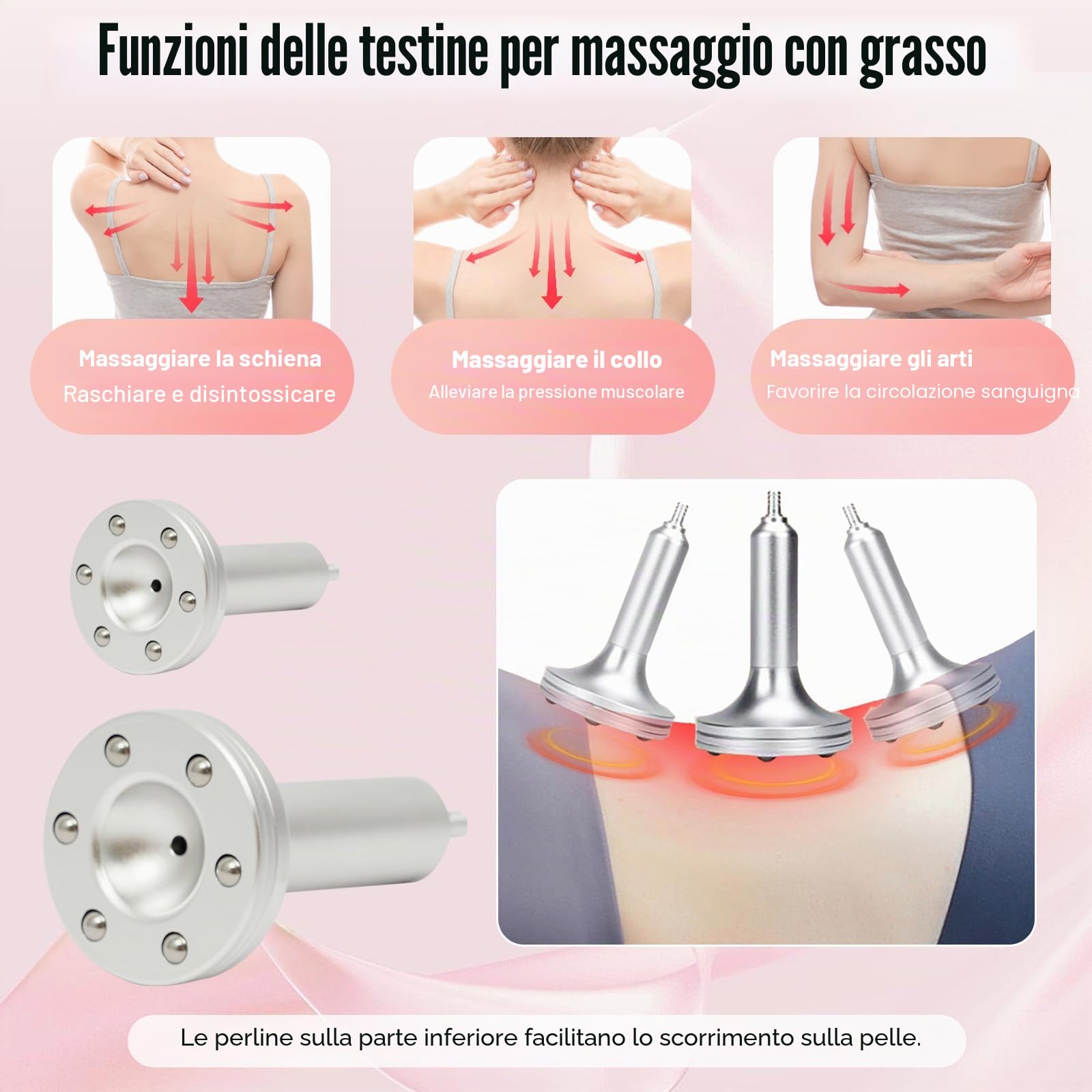 Massaggiatore a vuoto, set di massaggio elettrico coppettazione, con 3 pompe, può 360,6 modalità, massaggiatore per la bellezza del corpo, per la correzione, la modellazione e il massaggio