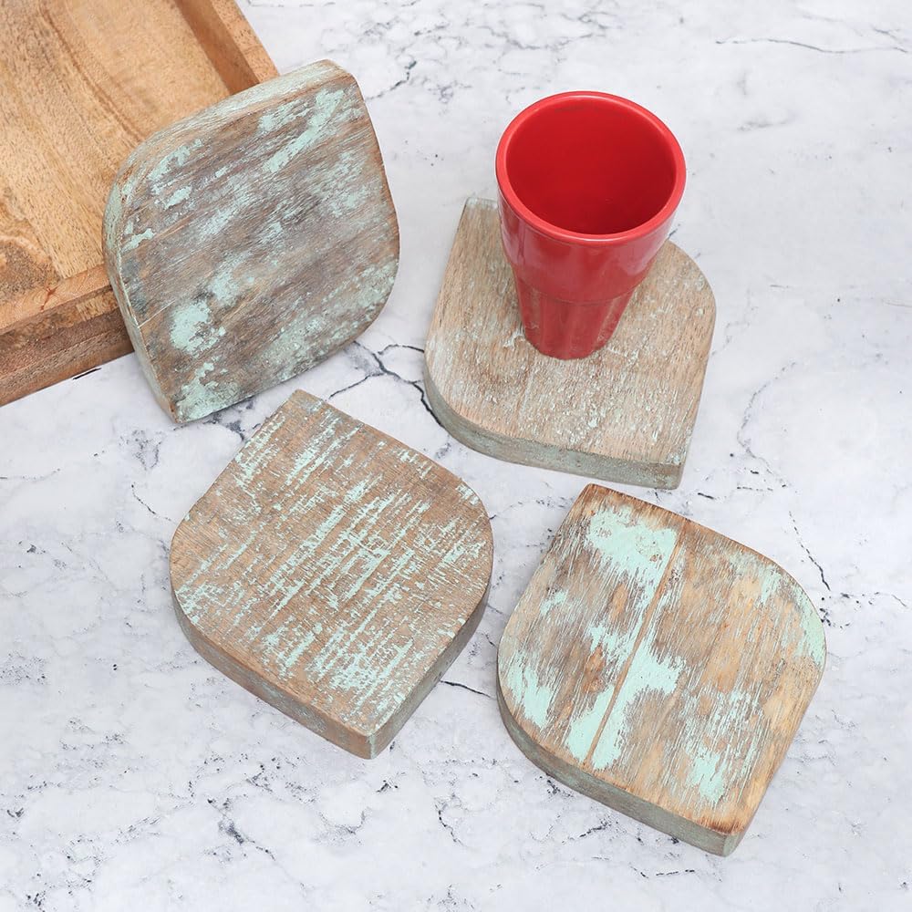 IndianShelf Tea Coasters Set of 18| Wooden Coasters| Cup Coasters| Tea Coasters Set| Table Coasters| Coaster| Dining Table Decorative Items Modern| Home Bar Accessories| Alcohol Accessories