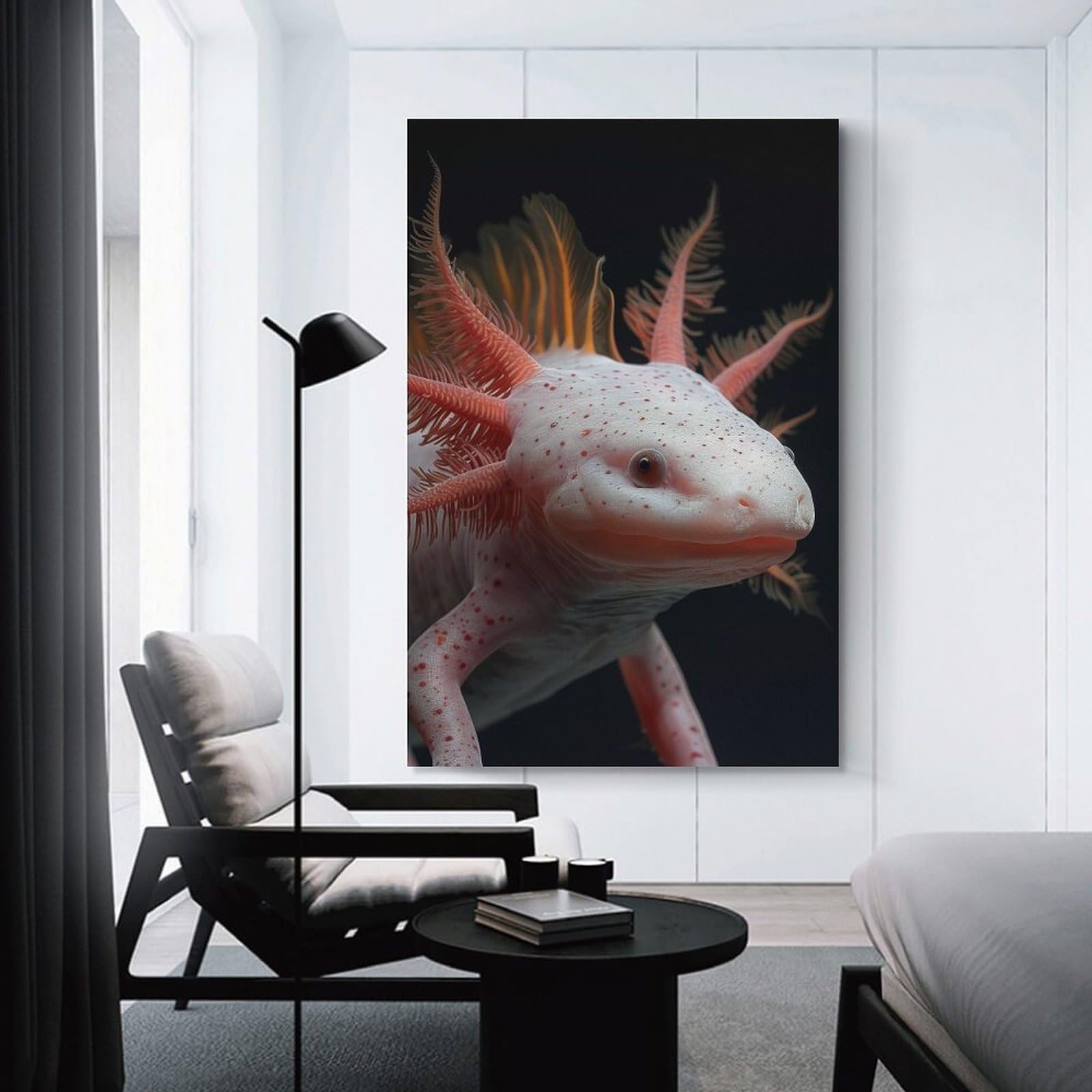 Junmoney Wall Picture Print Axolotl, 08x12inch(20x30cm), for Entrance Walls, Hall Decor Or Foyers, A Neat Decor Update for Hallways