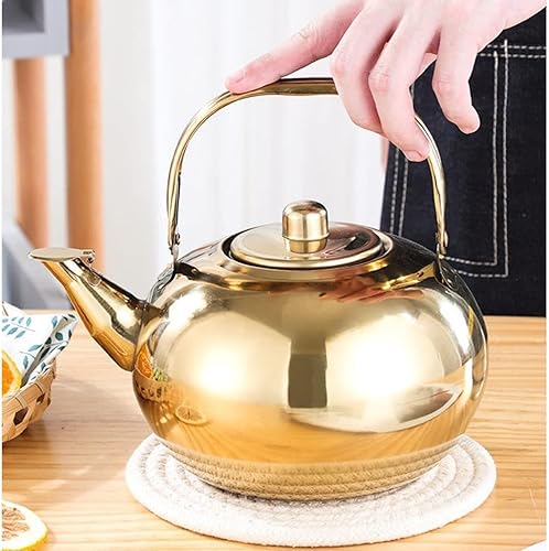 Miniatura 3 de Tetera con infusor de estufa de acero inoxidable de gran capacidad, contenedor de tetera de acero inoxidable, filtro de tetera de café, contenedor