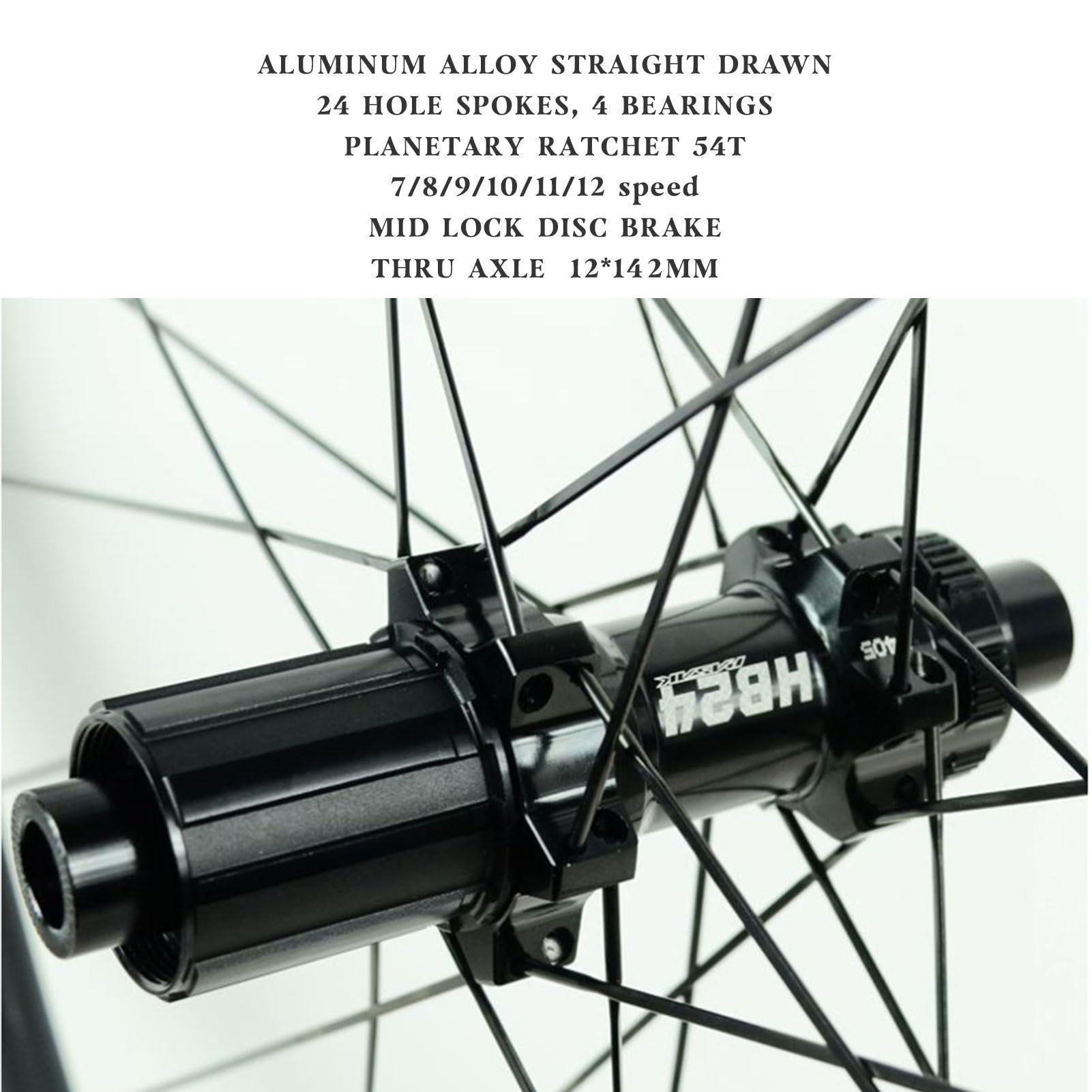 Zestaw kół do roweru szosowego 700C, włókno węglowe, 24 otwory, centralny zamek, hamulec tarczowy, planetarna zapadka, 54T, koła rowerowe 7-12 prędkości