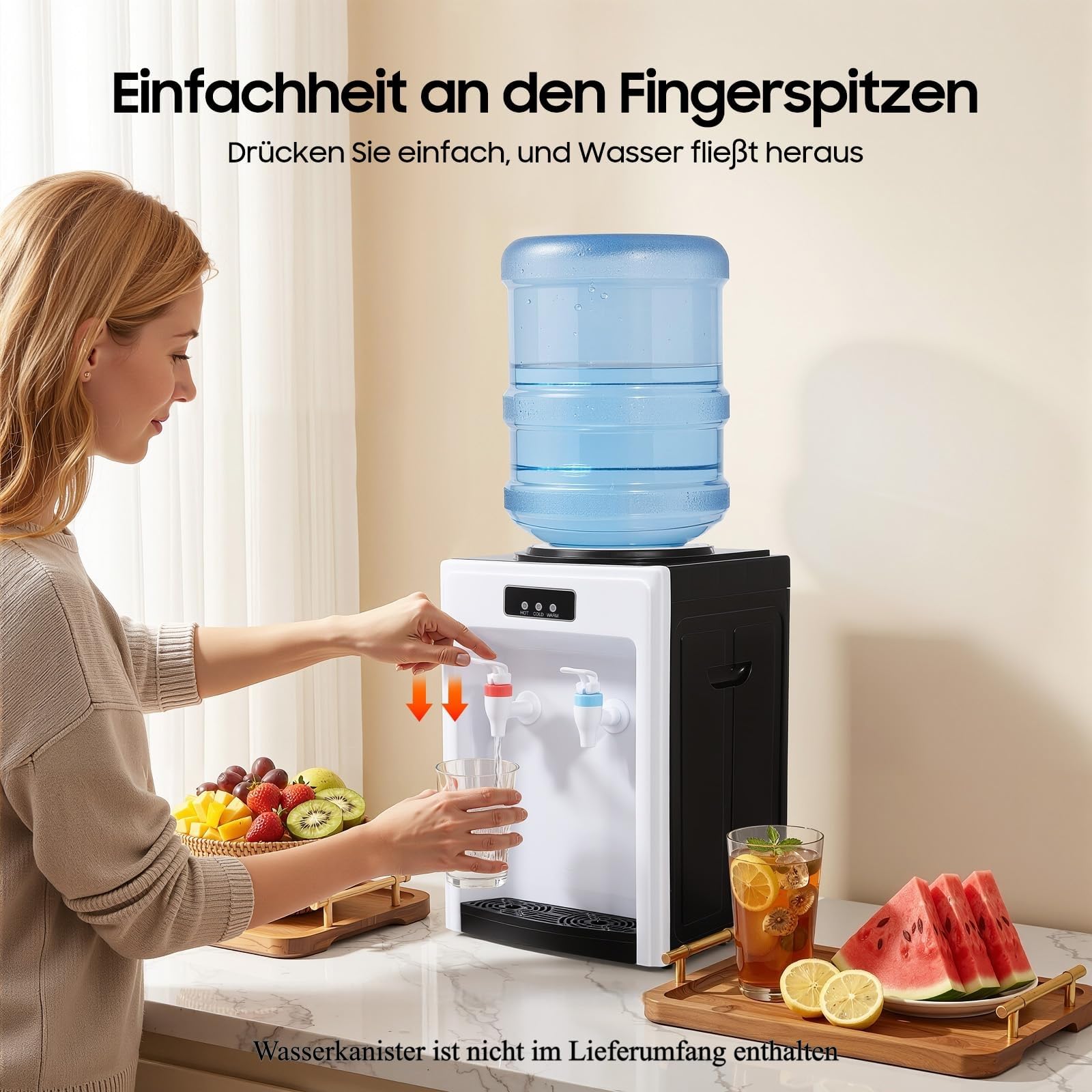 550W Elektrischer Wasserspender mit Kühlung Kalt-warm Mini Wasserspender für Den Haushalt 220 V Water Dispenser Kaltwasserspender Wasser Spender (Schwarz und Weiß)