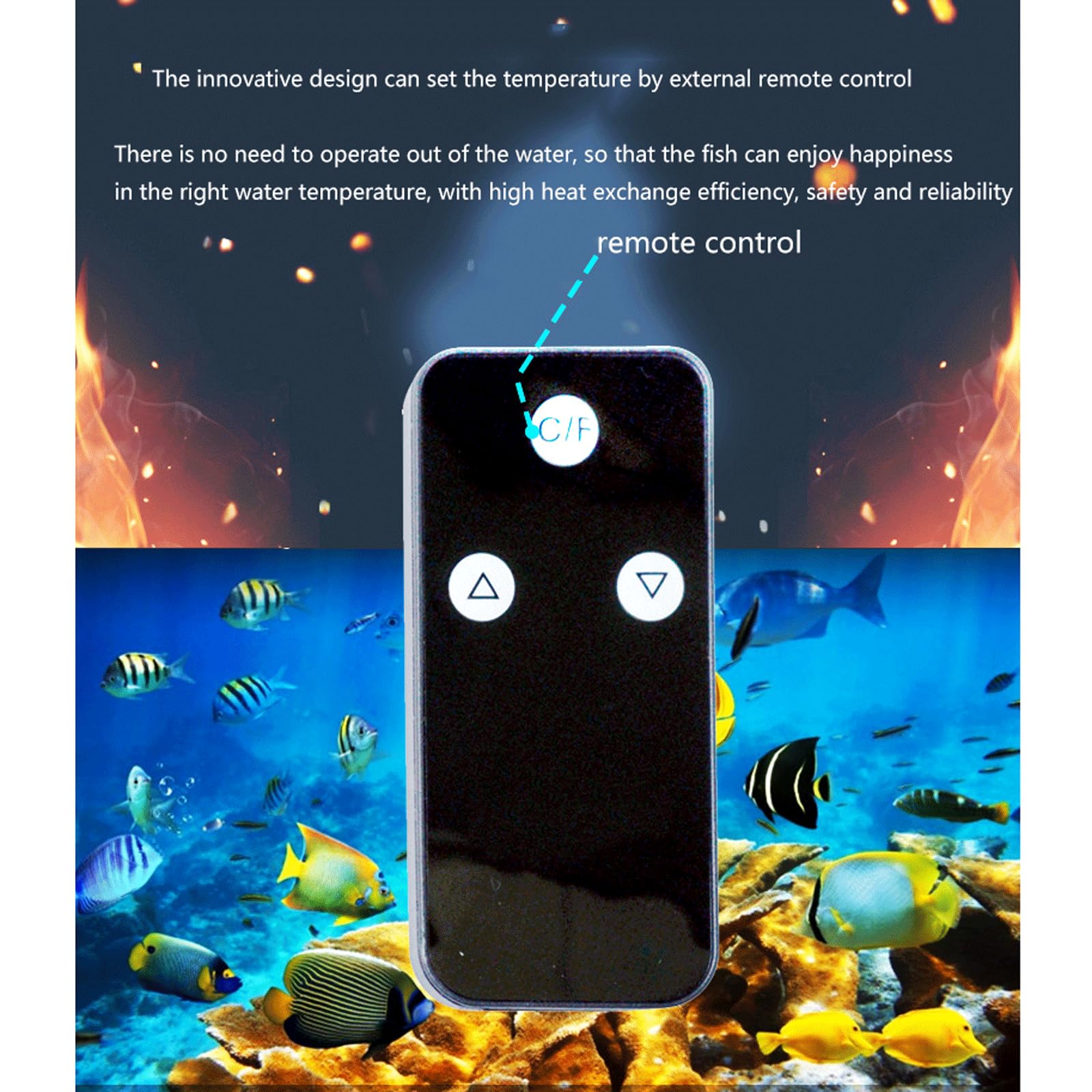 Tiges chauffantes pour Grand Aquarium 500 W avec tiges chauffantes électriques télécommandées, 300 W (300 W)