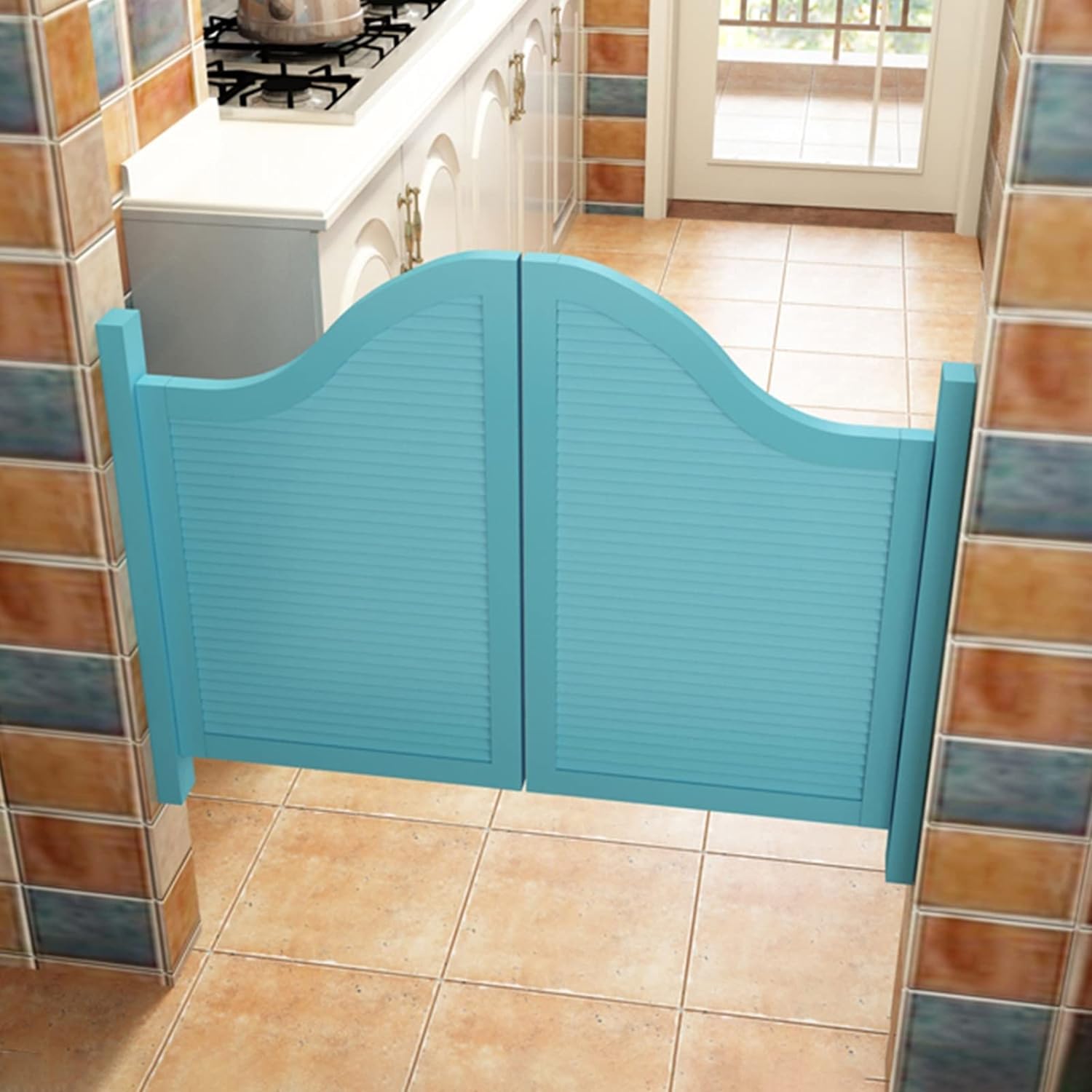 Porte battante de café pour cuisine ouverte et séparation de bar de salon