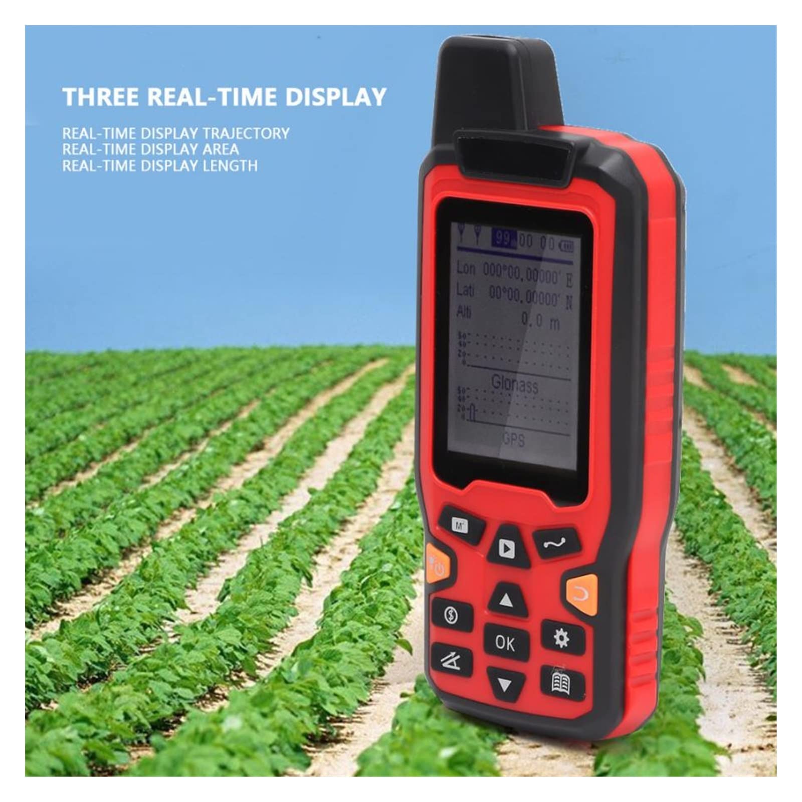GPS portatif USB mesure de la surface terrestre compteur de calcul de la surface de la voie de navigation LCD rétro-éclairé compteur de trajectoire automatique avec pente