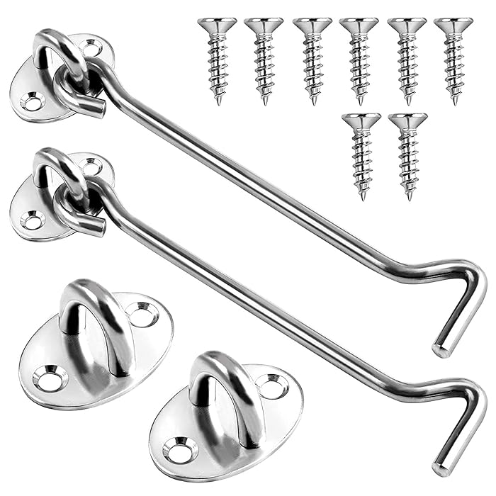 Buy 2Pcs Cabin Hook, Hook and Eye Latch Stainless Steel Gate Latches