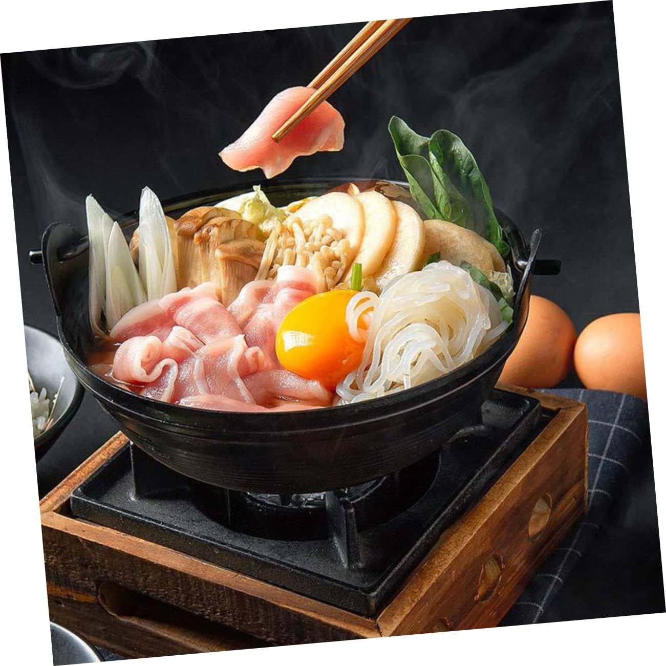 Outdoor Saucepan Soup Pot Camping Cooker Pot Cast Iron for Outdoor Cooking