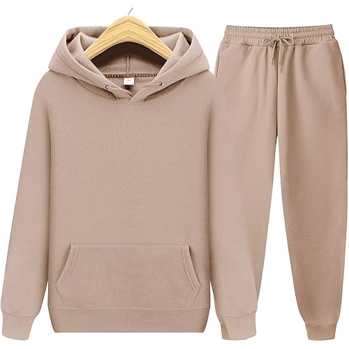 CHAIRAY Unisex Hoodies Tracksuit Sweatsuits for Women Set Mens 2 Piece Hooded Sweatshirts and Sweatpant Set Jogger Sweatsuits