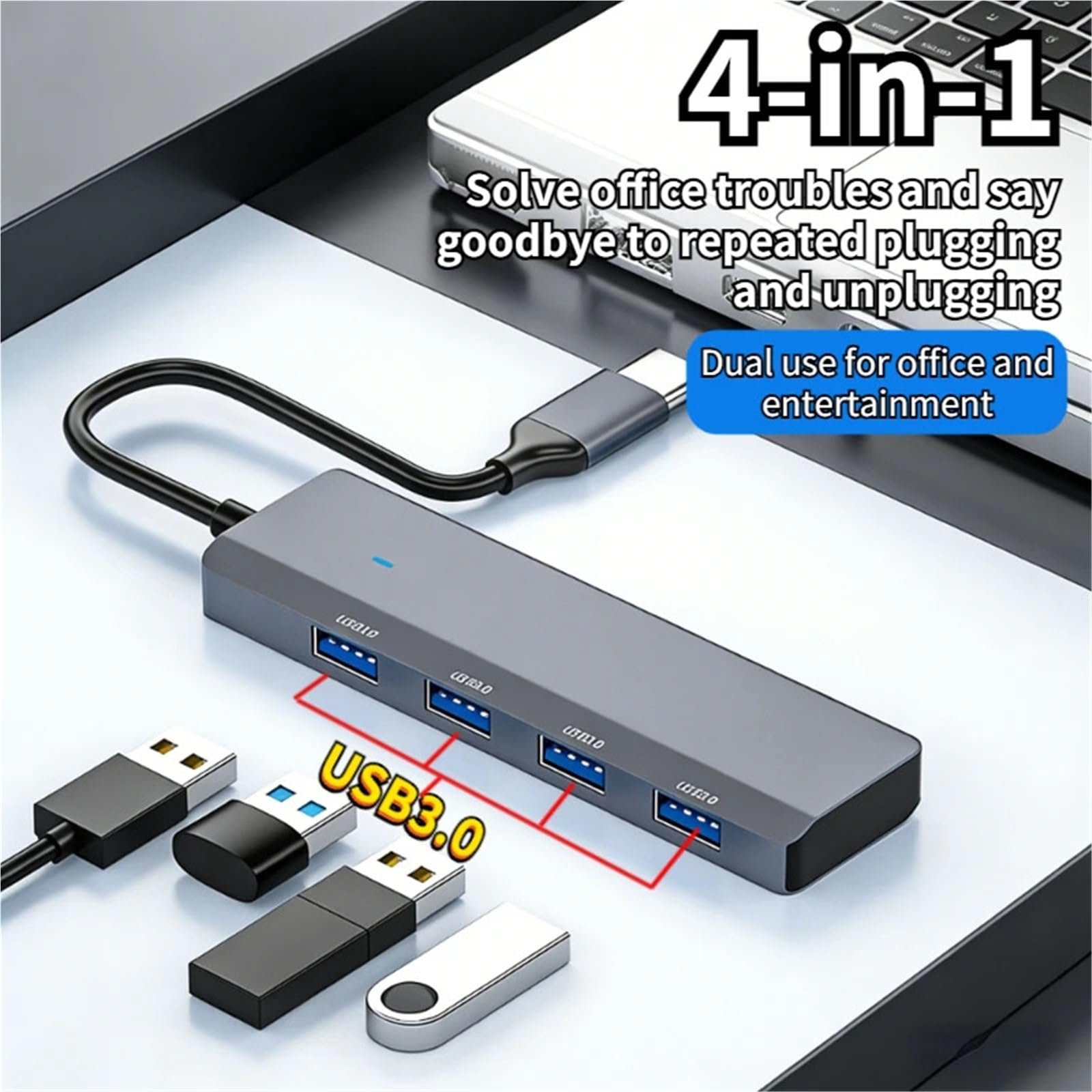 Hub USB 3.0 Hub USB 4-portowy szybki rozdzielacz typu c 5 Gb/s do PC akcesoria komputerowe wieloportowy HUB 4 porty USB 3.0 2.0 (typ)