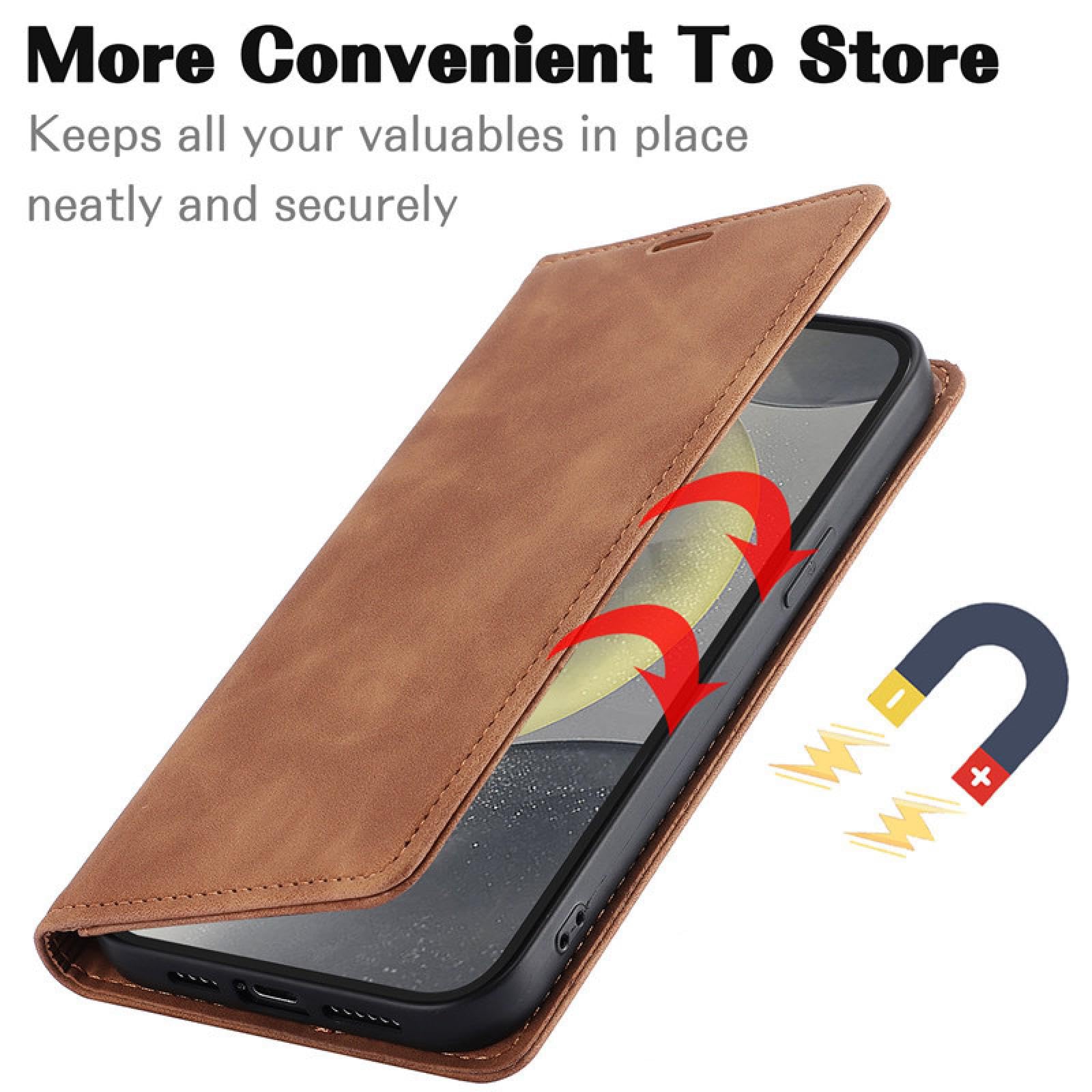 Für Samsung A72 (4G 5G) Handyhülle Brieftaschen-Cover (Für Samsung A72 (4G 5G)/Kaffee)
