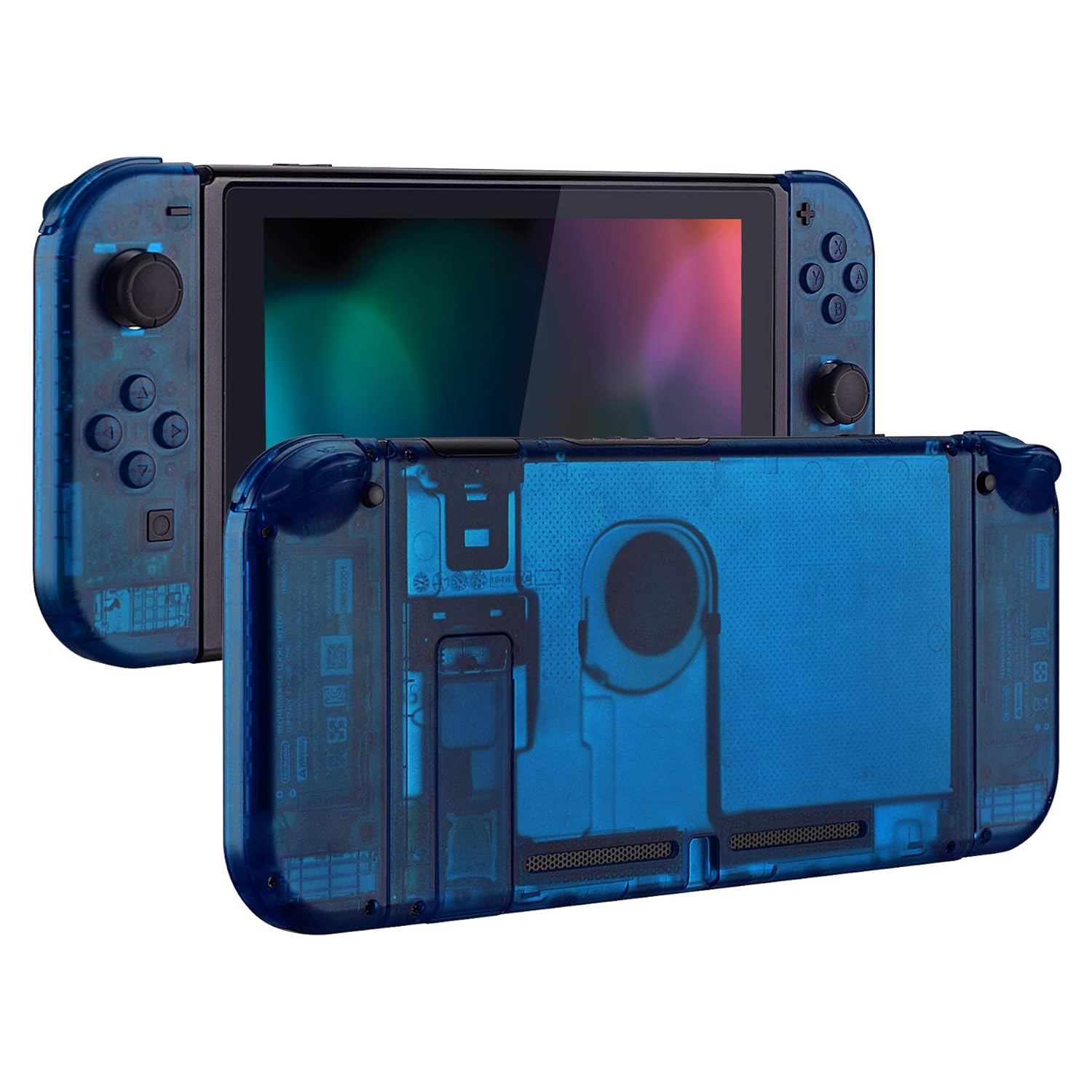 eXtremeRate Transparent Clear Blue Back Plate for Nintendo Switch