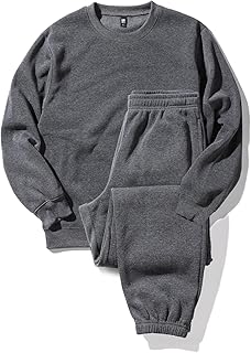 [Nutopia] スウェット 裏起毛 パジャマ メンズ 上下セット 秋冬 ルームウェア ゆったりシルエット 男女兼用 ペアパジャマ 部屋着 セットアップ 防寒 柔らか 裏フリース チャコール ライトグレー 1P/2P/3P