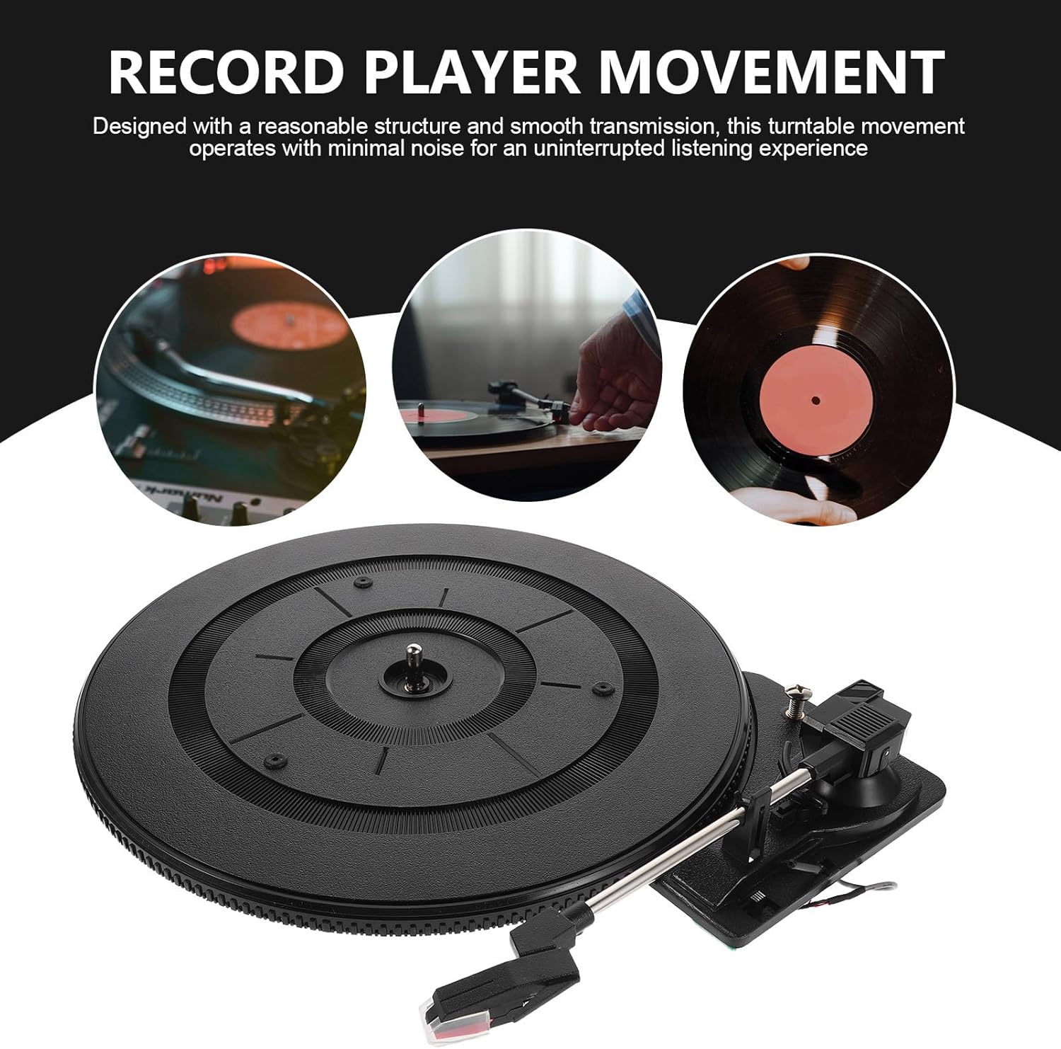 Large Gramophone Record Player Turntable Mechanism 280mm Vintage Vinyl Turntable Movement for Home Audio Retro Style Music Enthusiasts