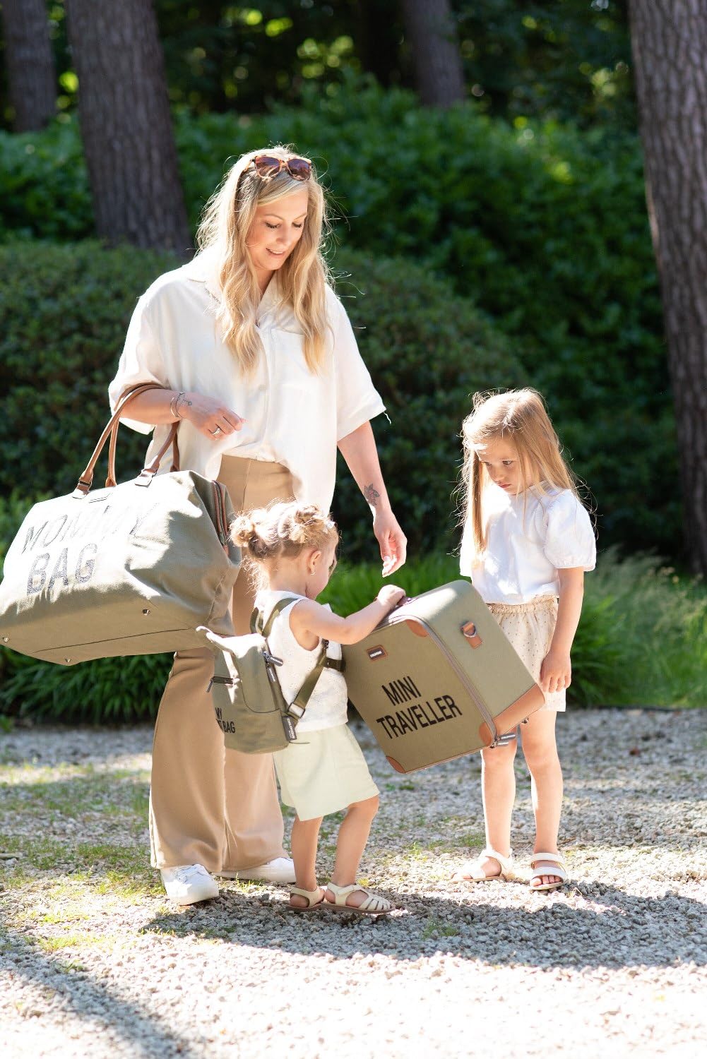 CHILDHOME Borsa per il cambio Maternità Grande capacità Tracolla regolabile Tasca isolata kaki