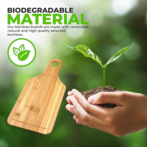Miniatura 5 de Tabla de cortar de paleta de bambú lisa a granel (juego de 10)  Para fines de grabado personalizado  Tablero en blanco de bambú de primera calidad