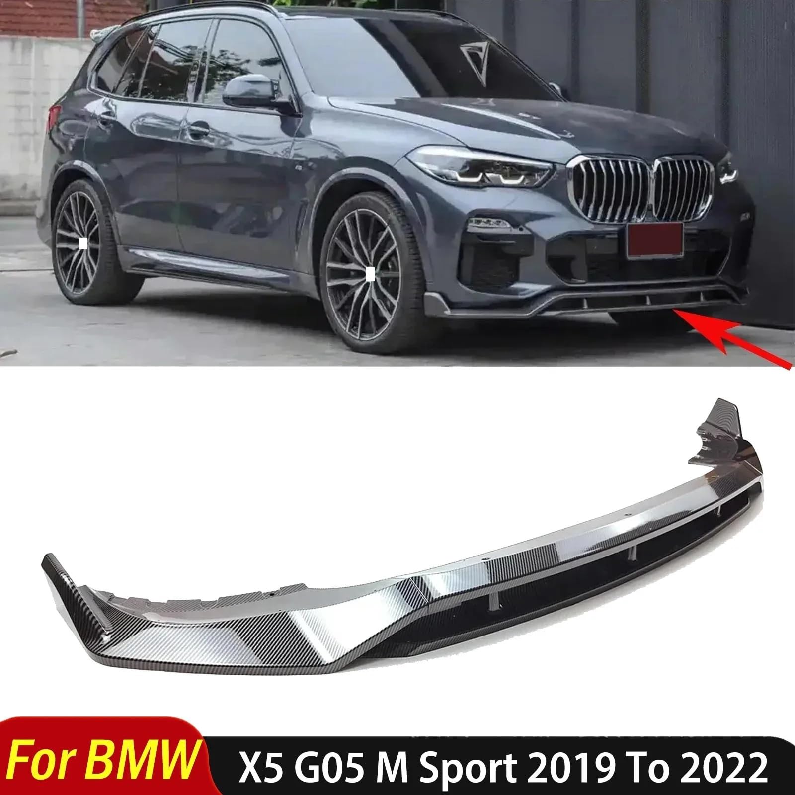 Uniwersalny spoiler Do BMW X5 G05 M Sport 2019-2022 | 4 Pcs Przedni Dokładka przedniego zderzaka