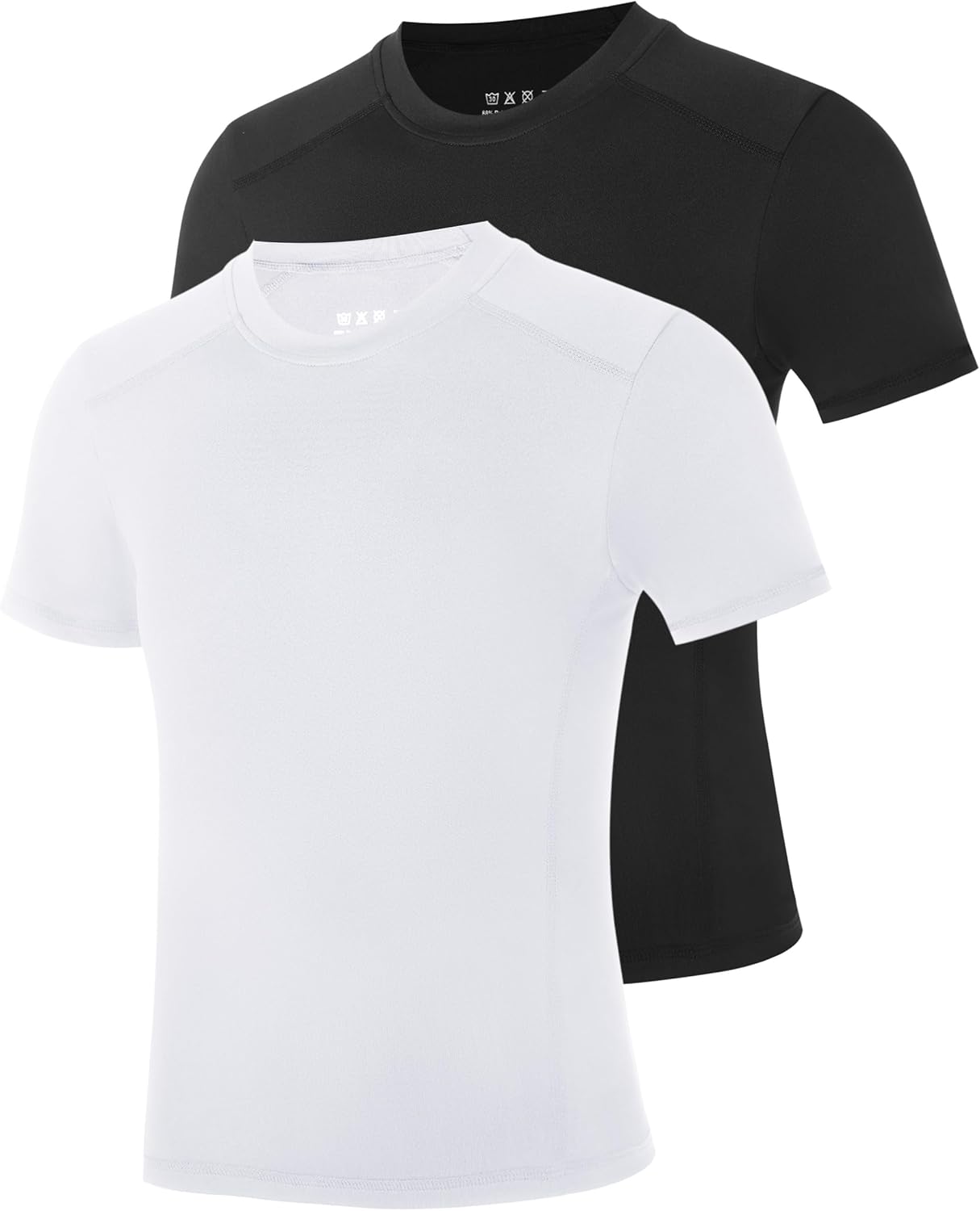 RIKUAOU Boys Compression Shirt Short Sleeve, Youth Quick Dry Basketball Football Undershirts, Kids Athletic Sports Base Layer