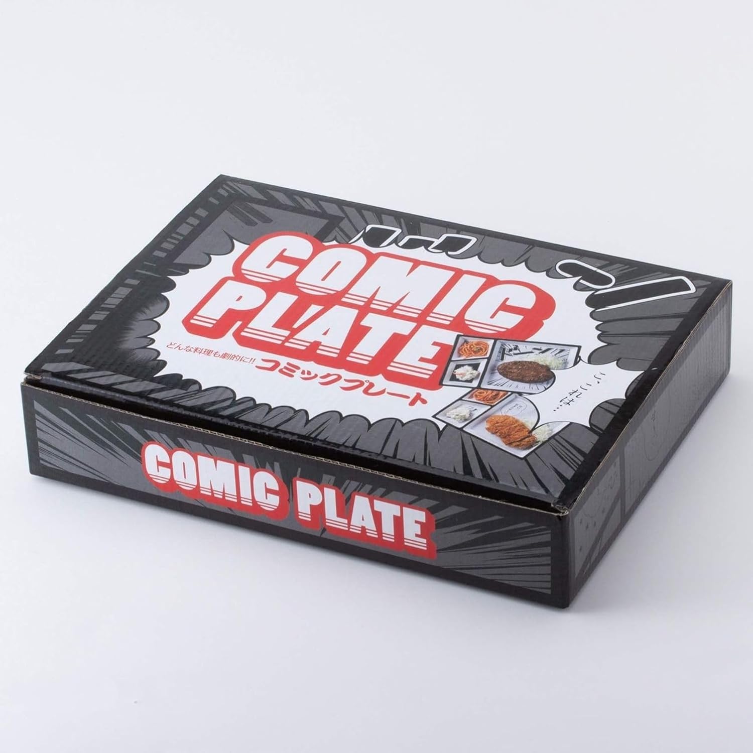 サンアート おもしろ食器 「 ドーン!なんて美味いんだ! 」 コミック 磁器 ランチプレート 白 SAN2158-1