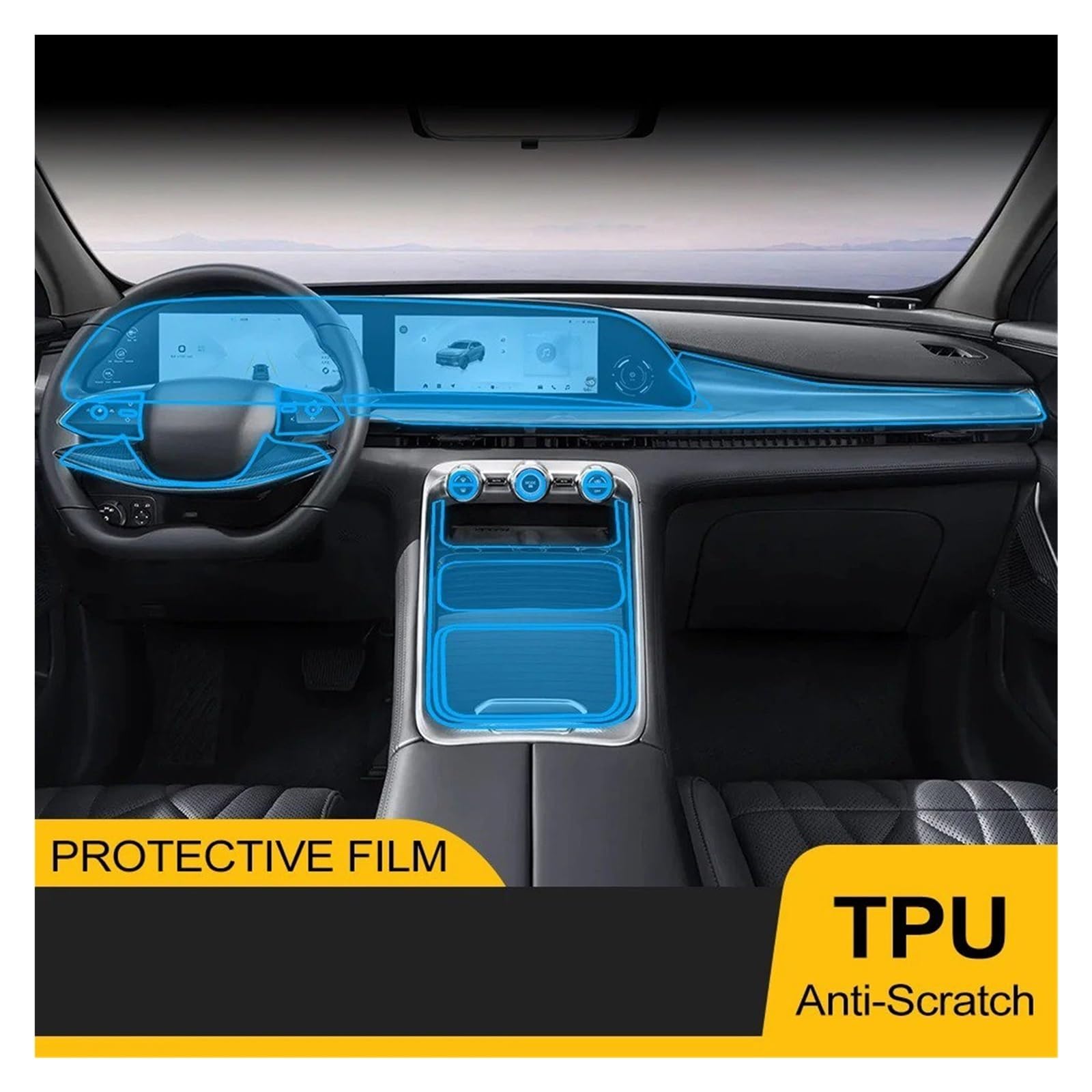 Navigation Displayschutz Für OMODA 9 Für SHS 2024-2026 PPF Schutz Film Auto Transparent TPU LCD GPS Navigation Getriebe Panel Center Konsole Zubehör Displayschutzfolie(Left Hand Drive)