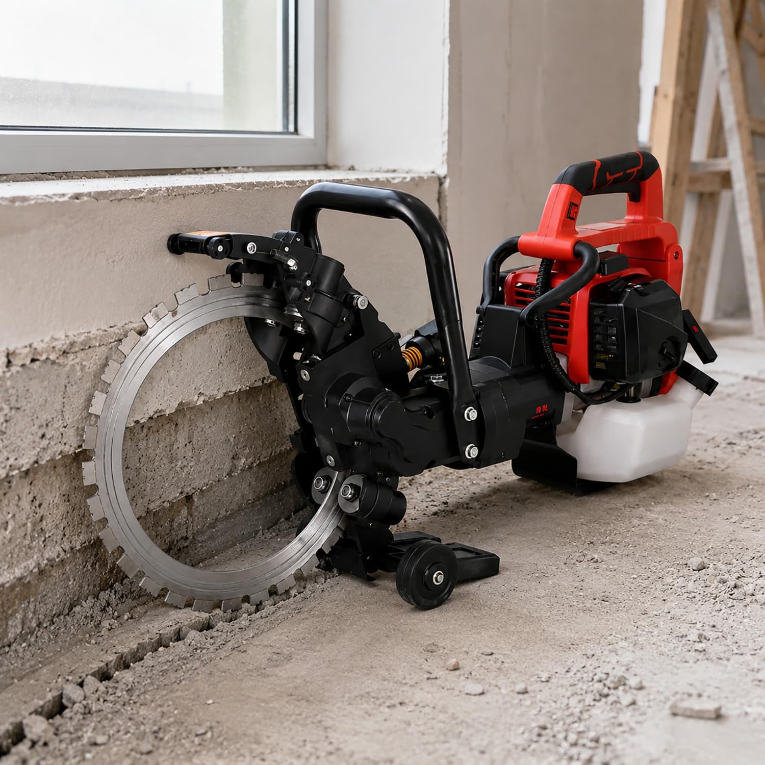 Piła pierścieniowa klasy Contractor-Grade do bruzdowania ścian – przenośna, napędzana silnikiem przecinarka do betonu, tarcza diamentowa 16", cięcie głębokie 12", mur na mokro/such