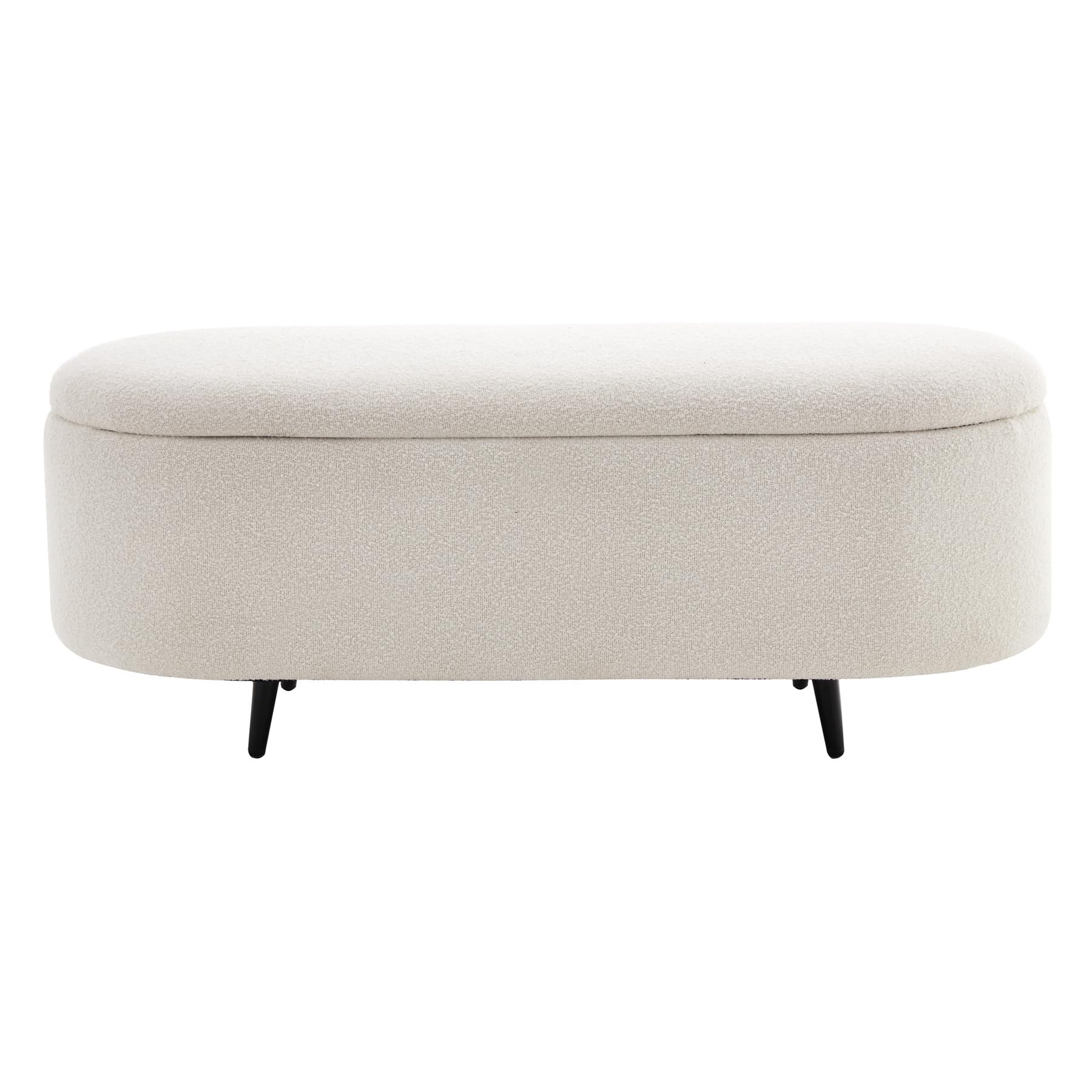 Riess Ambiente Scandinavische Polsterbank Vogue 110cm - weiß - Bouclé schwarz Sitzbank mit Stauraum modern Flur Schlafzimmer