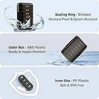 Vista 3 de Organizador semanal de píldoras 4 veces al día, caja de píldoras de 7 días 4X, estuche portátil para viajes para píldoras, vitaminas, aceite de Negro